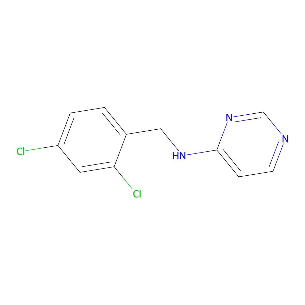 N-[(2,4-dichlorophenyl)methyl]pyrimidin-4-amine molecular structure, CAS 3030814-35-5