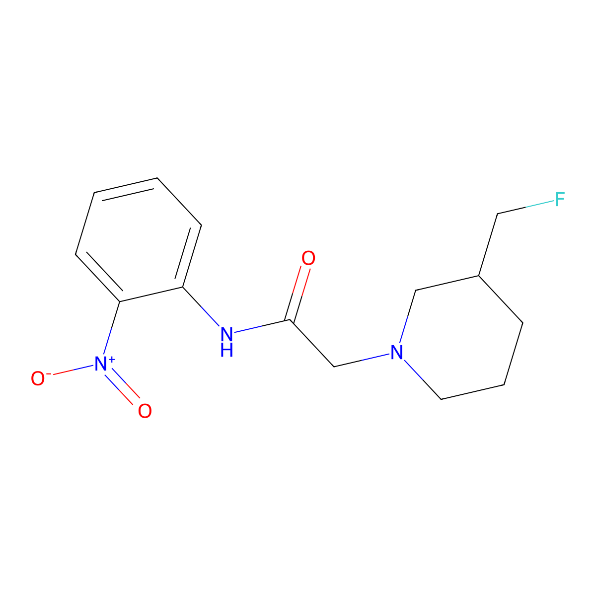 2-[3-(fluoromethyl)piperidin-1-yl]-N-(2-nitrophenyl)acetamide molecular structure, CAS 3030814-36-6