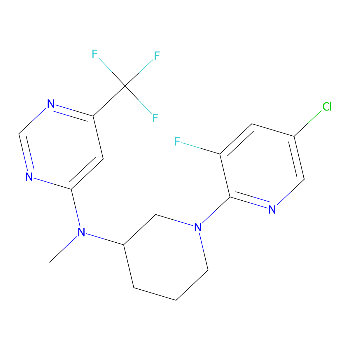 N-[1-(5-chloro-3-fluoropyridin-2-yl)piperidin-3-yl]-N-methyl-6-(trifluoromethyl)pyrimidin-4-amine molecular structure, CAS 3030814-47-9