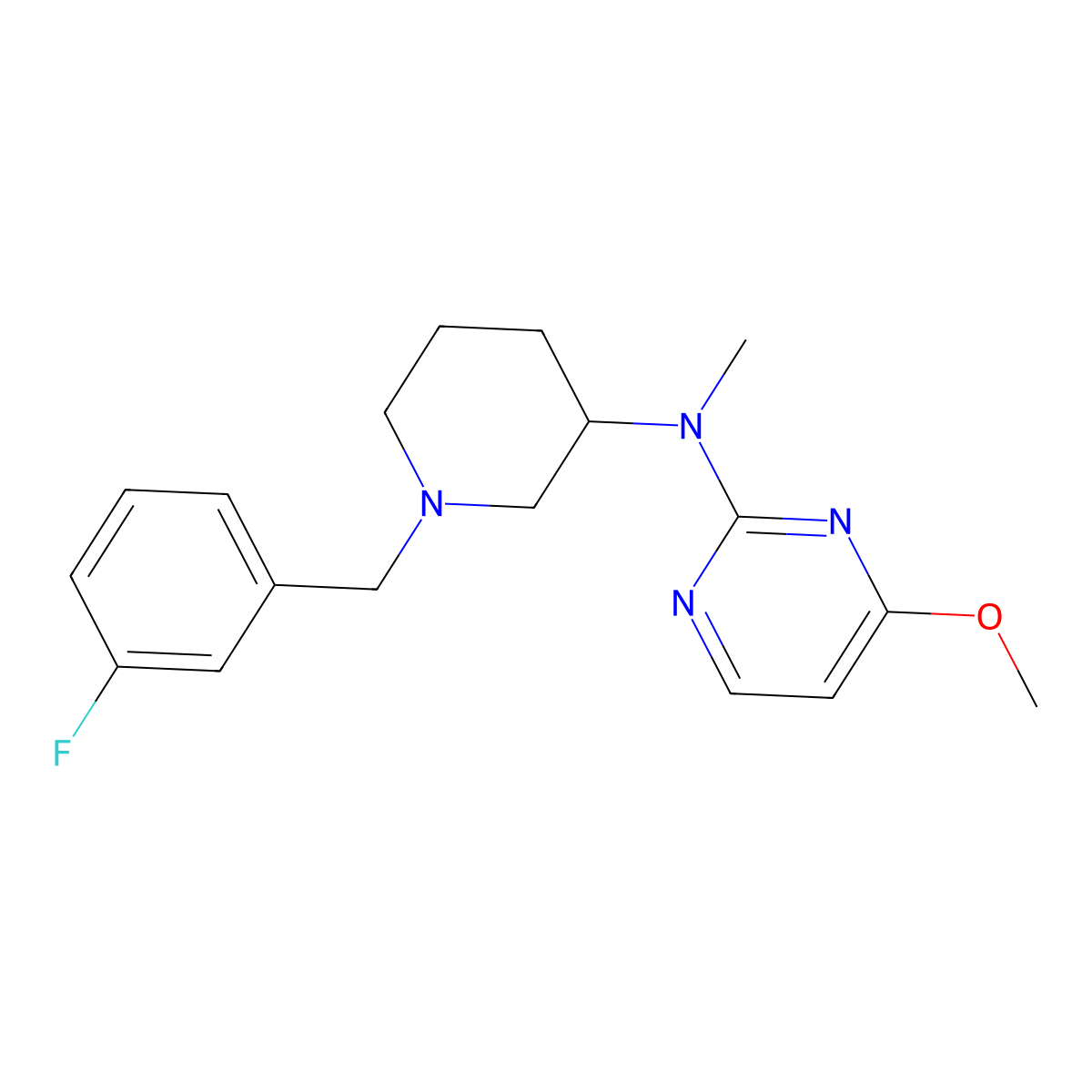 N-{1-[(3-fluorophenyl)methyl]piperidin-3-yl}-4-methoxy-N-methylpyrimidin-2-amine molecular structure, CAS 3030814-54-8
