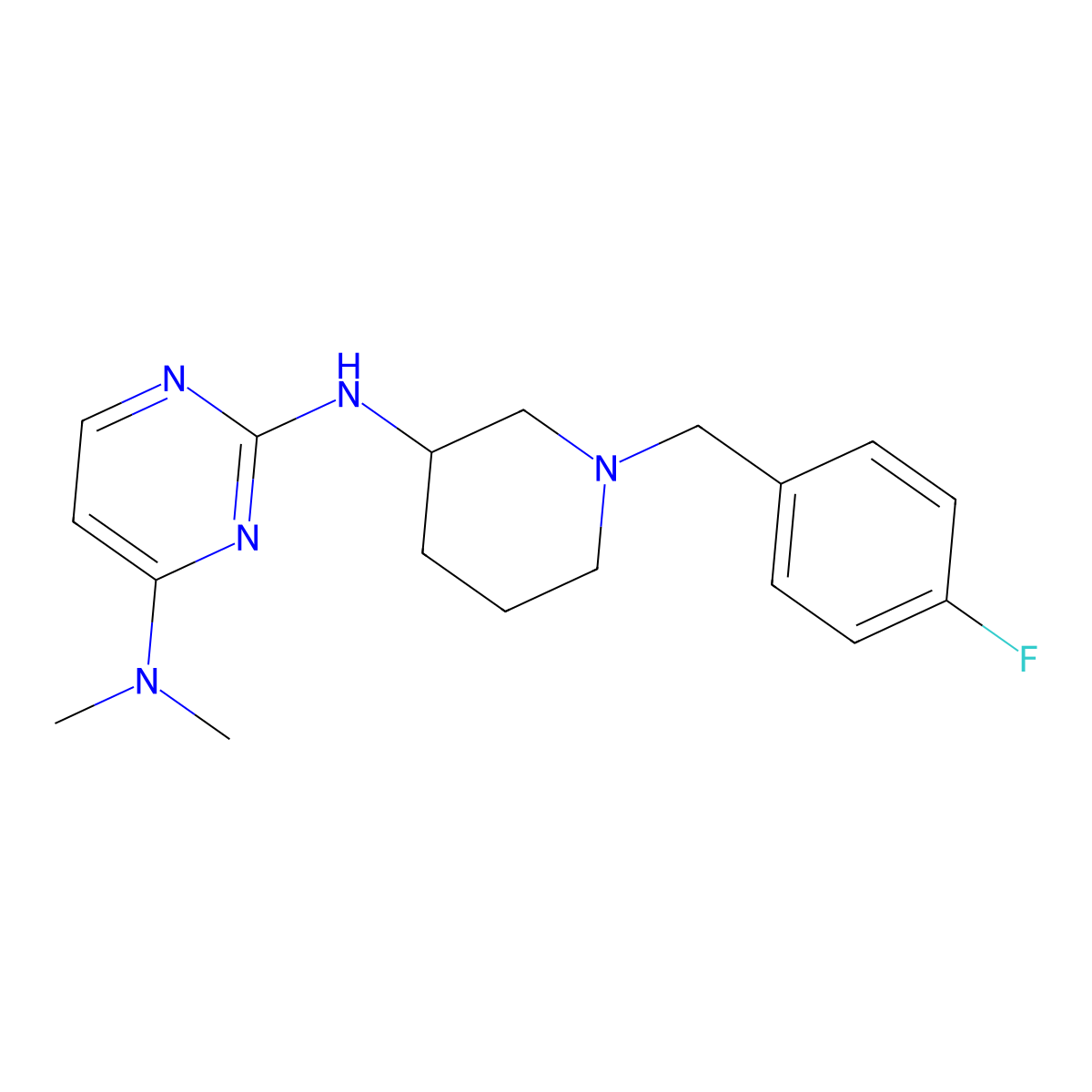 N2-{1-[(4-fluorophenyl)methyl]piperidin-3-yl}-N4,N4-dimethylpyrimidine-2,4-diamine molecular structure, CAS 3030814-63-9