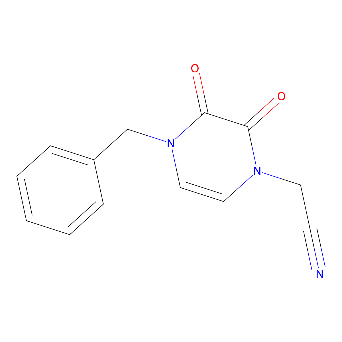 2-(4-Benzyl-2,3-dioxo-1,2,3,4-tetrahydropyrazin-1-yl)acetonitrile molecular structure, CAS 3030814-69-5