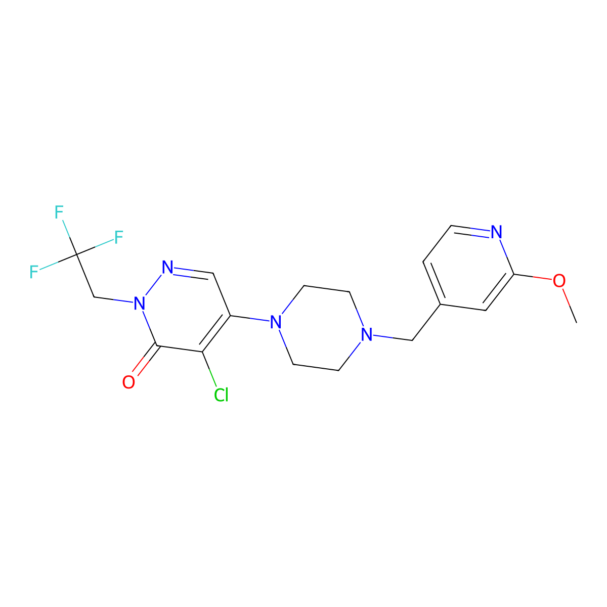 4-Chloro-5-{4-[(2-methoxypyridin-4-yl)methyl]piperazin-1-yl}-2-(2,2,2-trifluoroethyl)-2,3-dihydropyridazin-3-one molecular structure, CAS 3030814-93-5