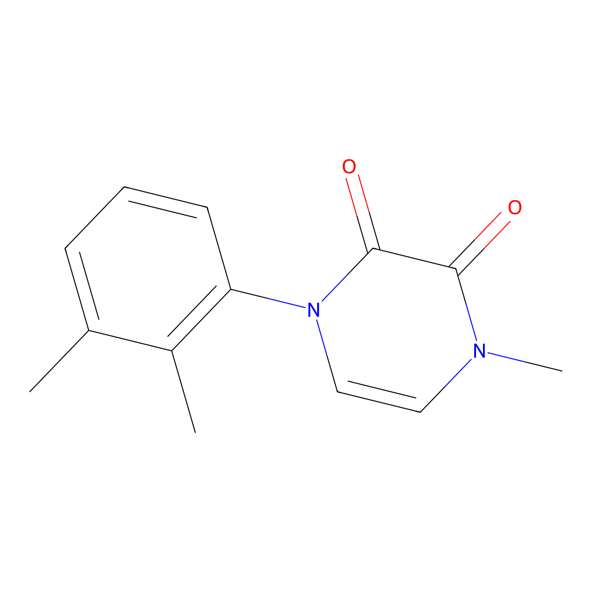 1-(2,3-Dimethylphenyl)-4-methyl-1,2,3,4-tetrahydropyrazine-2,3-dione molecular structure, CAS 3030814-96-8