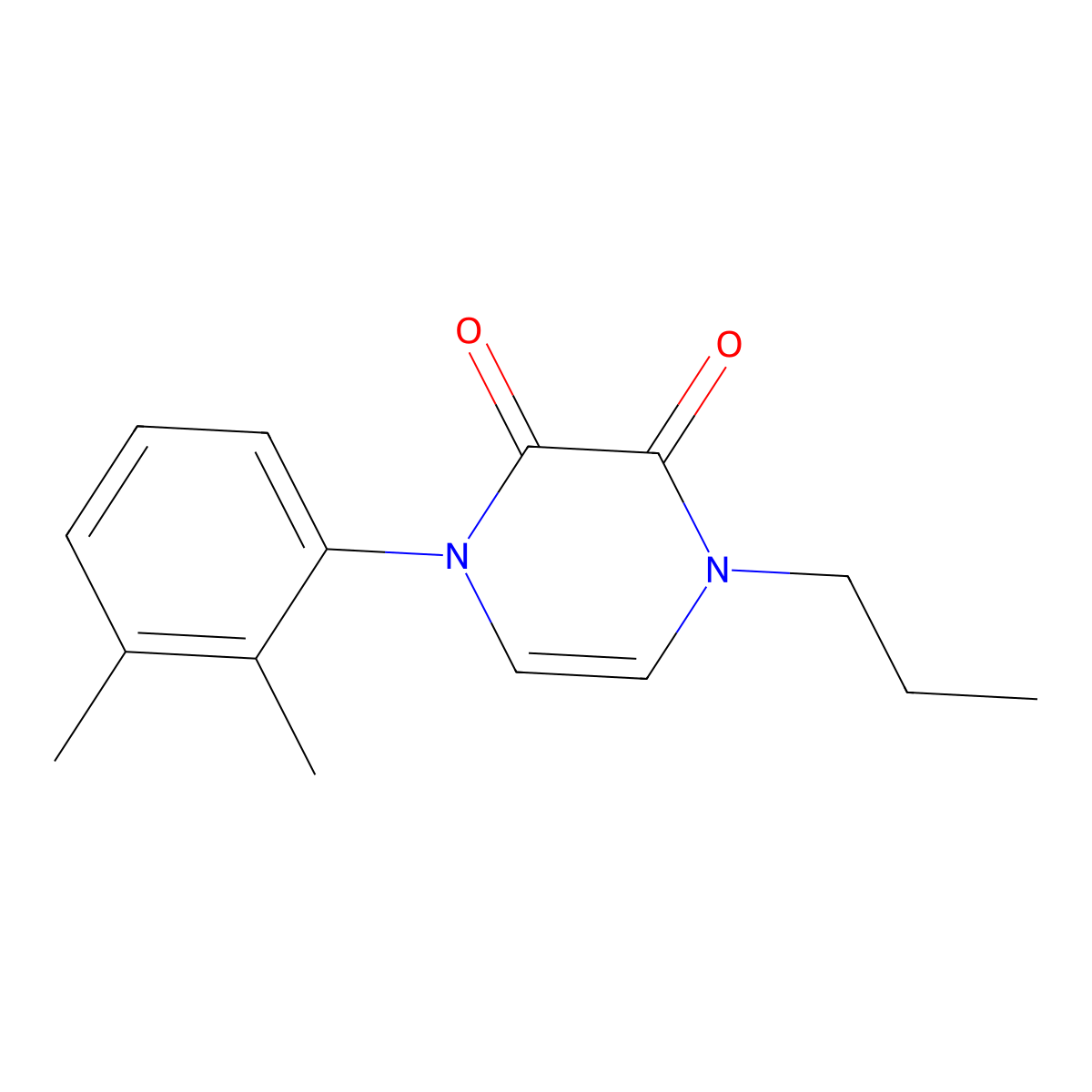 1-(2,3-Dimethylphenyl)-4-propyl-1,2,3,4-tetrahydropyrazine-2,3-dione molecular structure, CAS 3030815-06-3