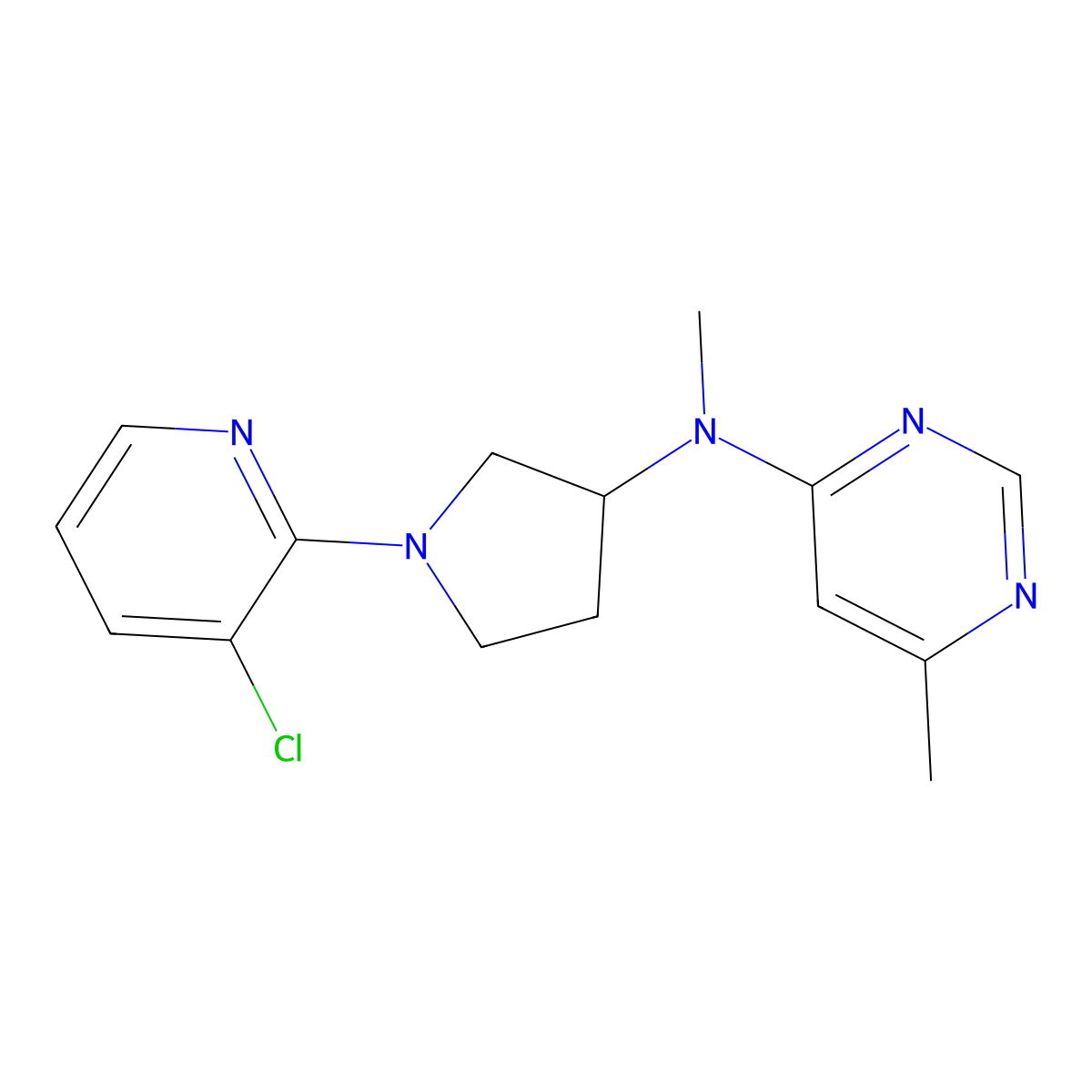 N-[1-(3-chloropyridin-2-yl)pyrrolidin-3-yl]-N,6-dimethylpyrimidin-4-amine molecular structure, CAS 3030815-22-3