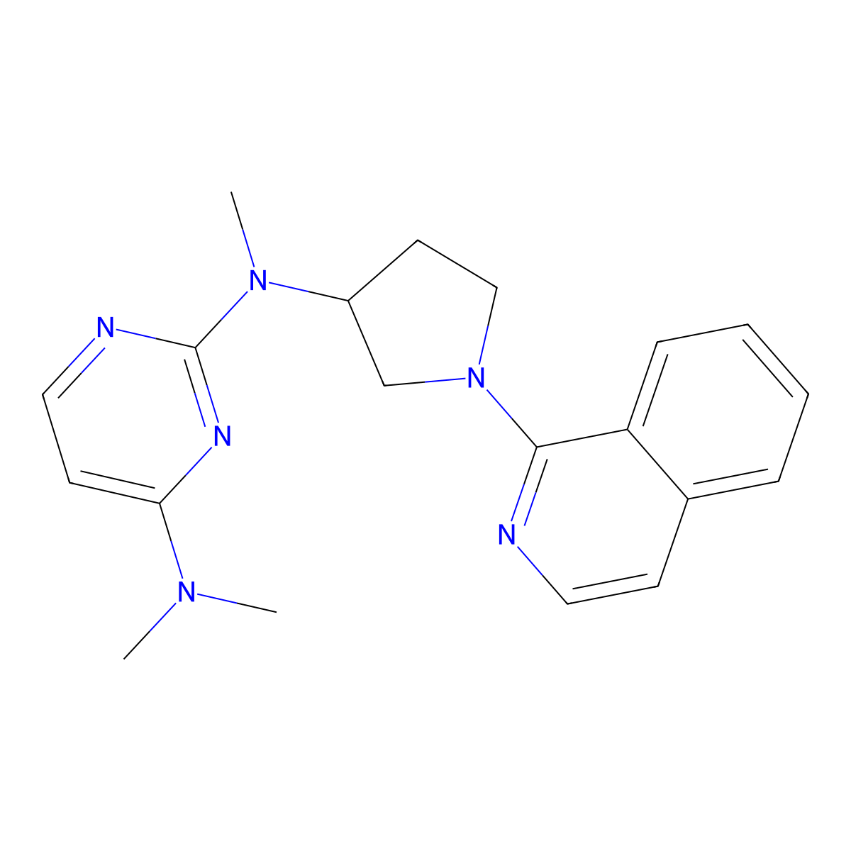 N2-[1-(isoquinolin-1-yl)pyrrolidin-3-yl]-N2,N4,N4-trimethylpyrimidine-2,4-diamine molecular structure, CAS 3030815-23-4