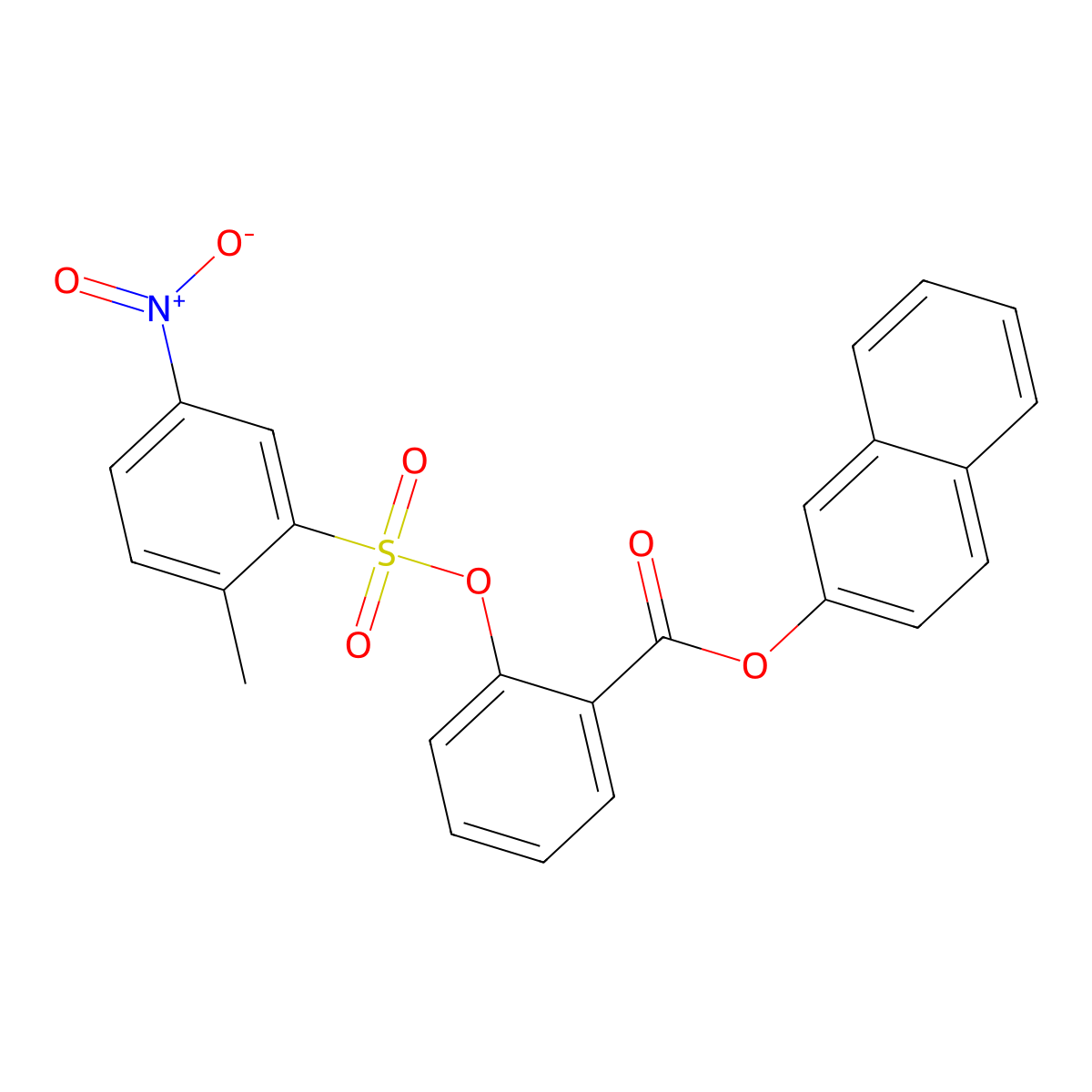 Naphthalen-2-yl 2-[(2-methyl-5-nitrobenzenesulfonyl)oxy]benzoate molecular structure, CAS 3030815-27-8