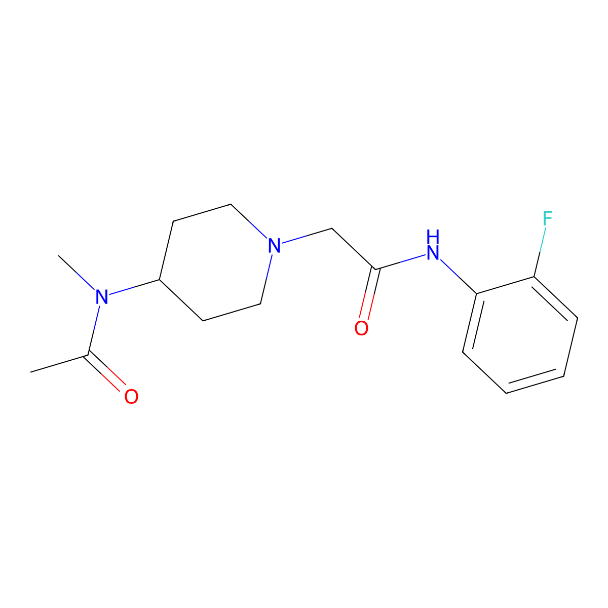 N-(1-{[(2-fluorophenyl)carbamoyl]methyl}piperidin-4-yl)-N-methylacetamide molecular structure, CAS 3030815-31-4