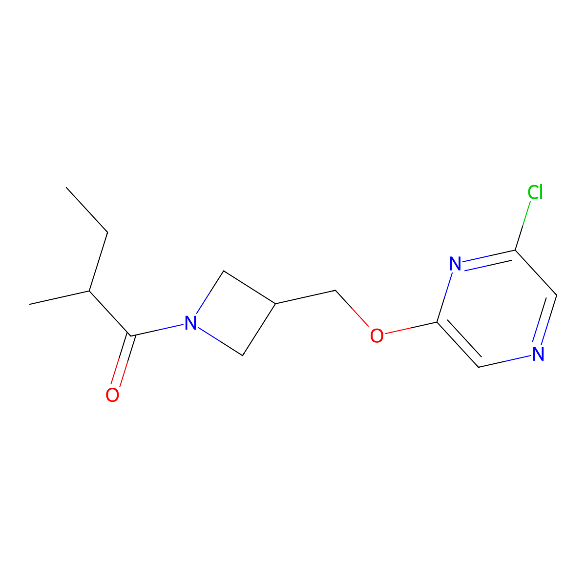 1-(3-{[(6-Chloropyrazin-2-yl)oxy]methyl}azetidin-1-yl)-2-methylbutan-1-one molecular structure, CAS 3030815-33-6