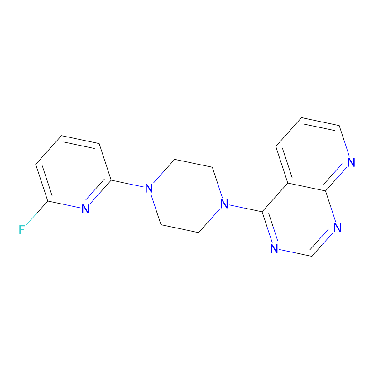 1-(6-Fluoropyridin-2-yl)-4-{pyrido[2,3-d]pyrimidin-4-yl}piperazine molecular structure, CAS 3030815-36-9