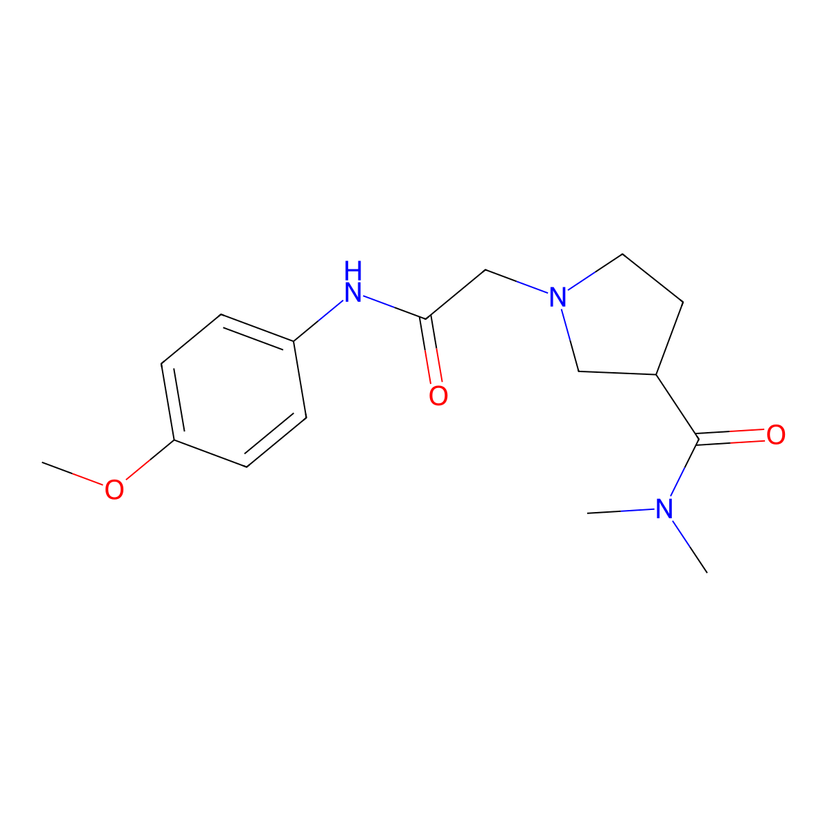 1-{[(4-methoxyphenyl)carbamoyl]methyl}-N,N-dimethylpyrrolidine-3-carboxamide molecular structure, CAS 3030815-39-2