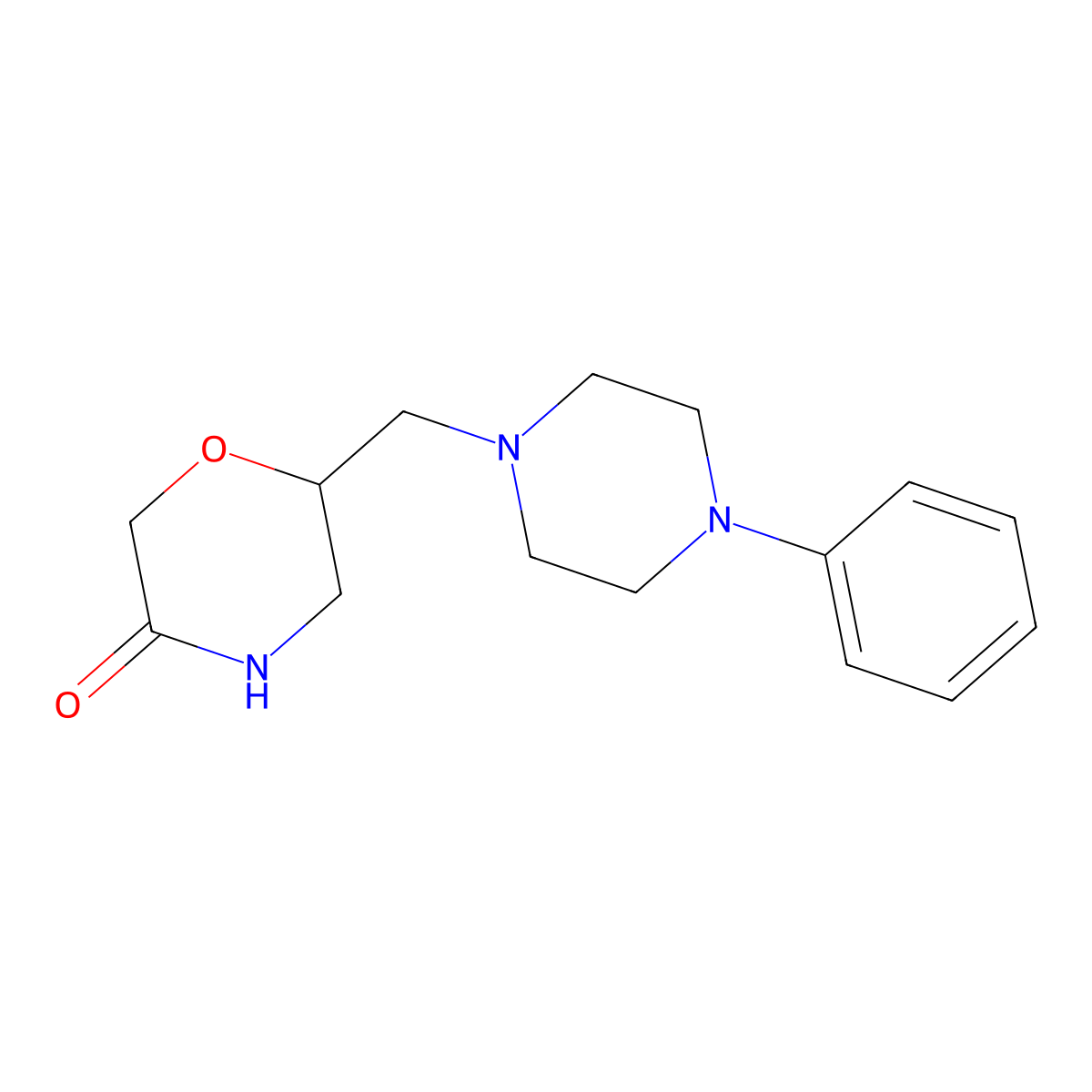 6-[(4-Phenylpiperazin-1-yl)methyl]morpholin-3-one molecular structure, CAS 3030815-45-0