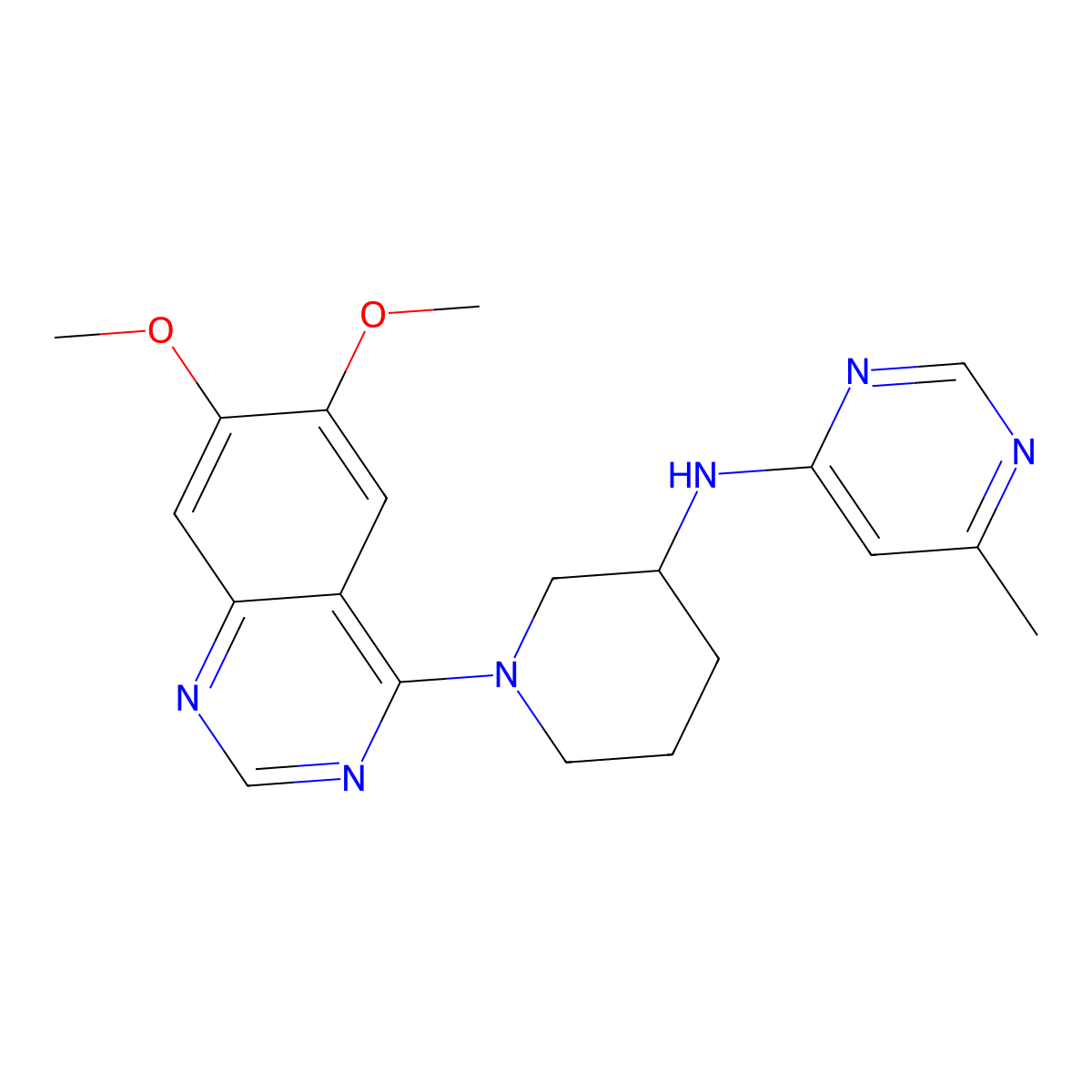 N-[1-(6,7-dimethoxyquinazolin-4-yl)piperidin-3-yl]-6-methylpyrimidin-4-amine molecular structure, CAS 3030815-49-4