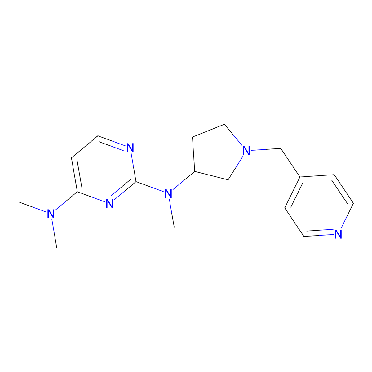 N2,N4,N4-trimethyl-N2-{1-[(pyridin-4-yl)methyl]pyrrolidin-3-yl}pyrimidine-2,4-diamine molecular structure, CAS 3030815-52-9
