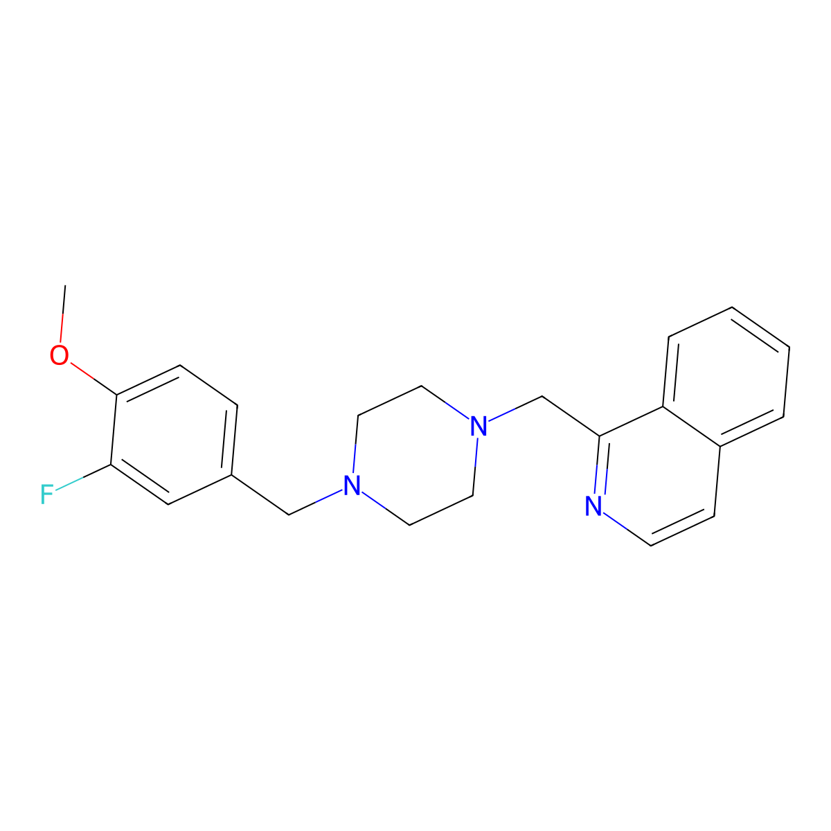 1-({4-[(3-Fluoro-4-methoxyphenyl)methyl]piperazin-1-yl}methyl)isoquinoline molecular structure, CAS 3030815-64-3