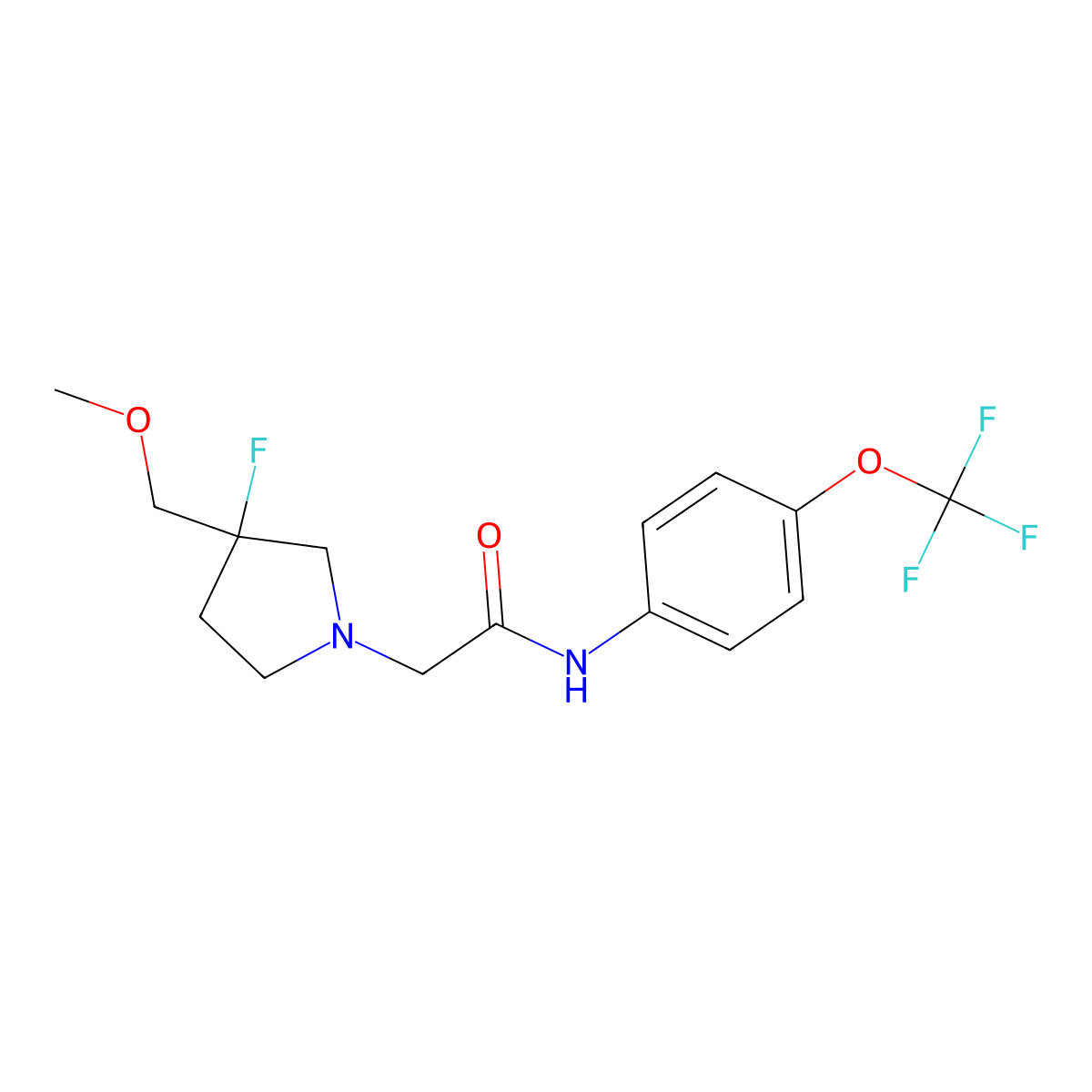 2-[3-fluoro-3-(methoxymethyl)pyrrolidin-1-yl]-N-[4-(trifluoromethoxy)phenyl]acetamide molecular structure, CAS 3030815-77-8