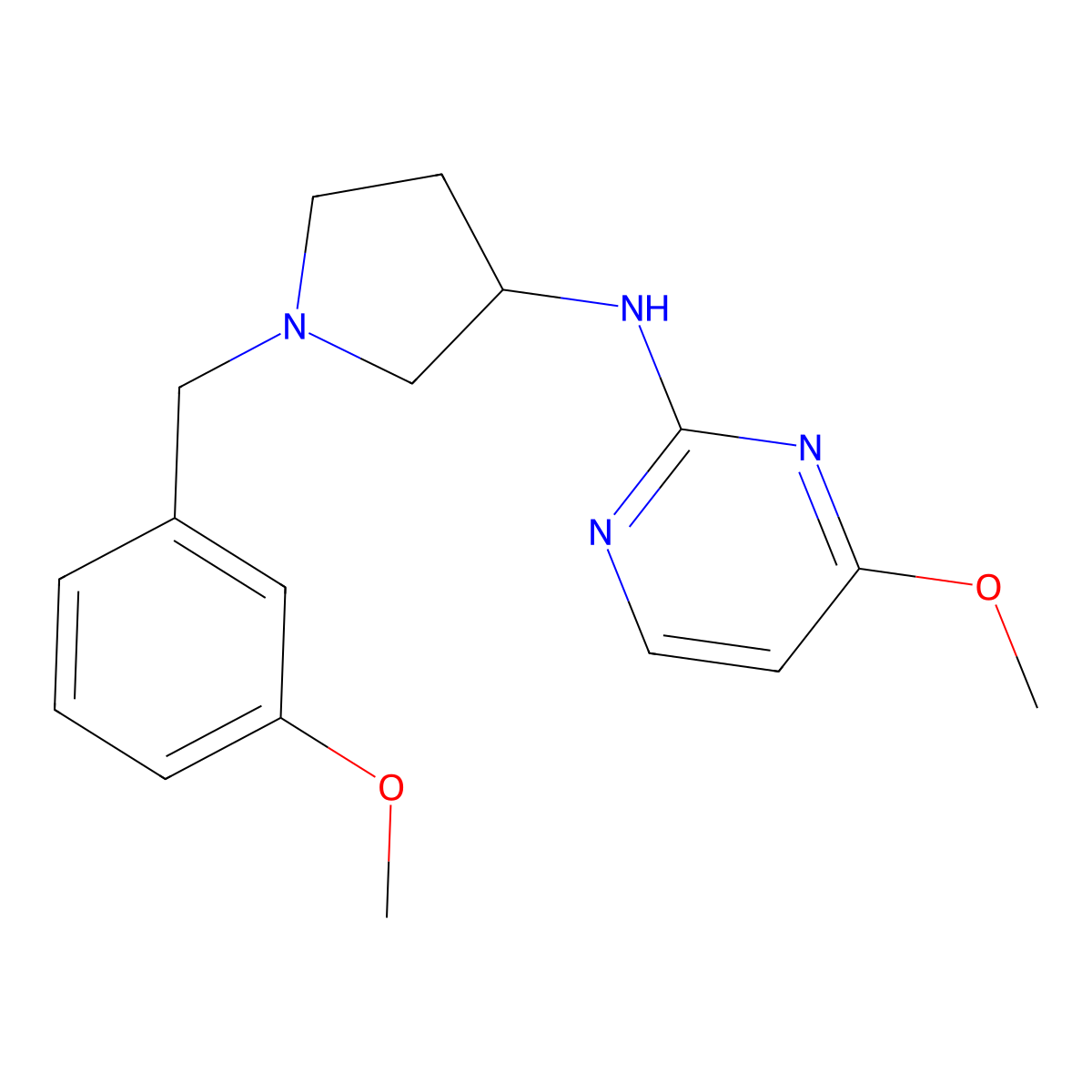 4-methoxy-N-{1-[(3-methoxyphenyl)methyl]pyrrolidin-3-yl}pyrimidin-2-amine molecular structure, CAS 3030815-79-0