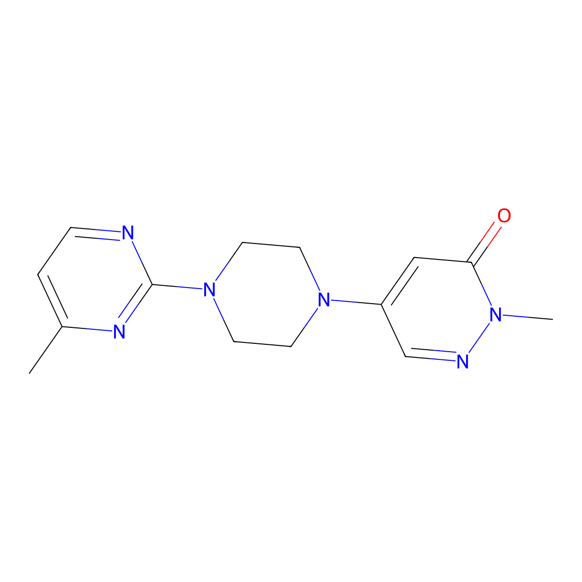 2-Methyl-5-[4-(4-methylpyrimidin-2-yl)piperazin-1-yl]-2,3-dihydropyridazin-3-one molecular structure, CAS 3030816-05-5
