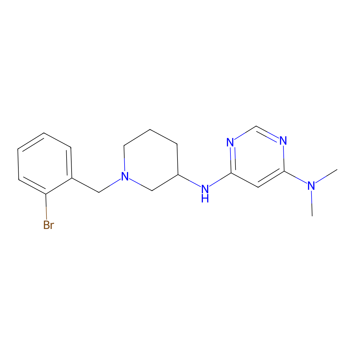 N6-{1-[(2-bromophenyl)methyl]piperidin-3-yl}-N4,N4-dimethylpyrimidine-4,6-diamine molecular structure, CAS 3030816-24-8