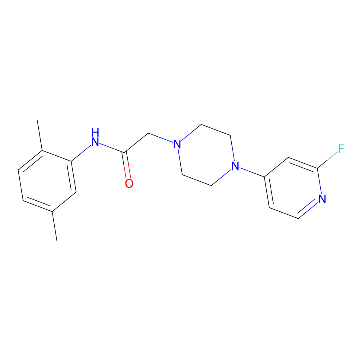 N-(2,5-dimethylphenyl)-2-[4-(2-fluoropyridin-4-yl)piperazin-1-yl]acetamide molecular structure, CAS 3030816-29-3