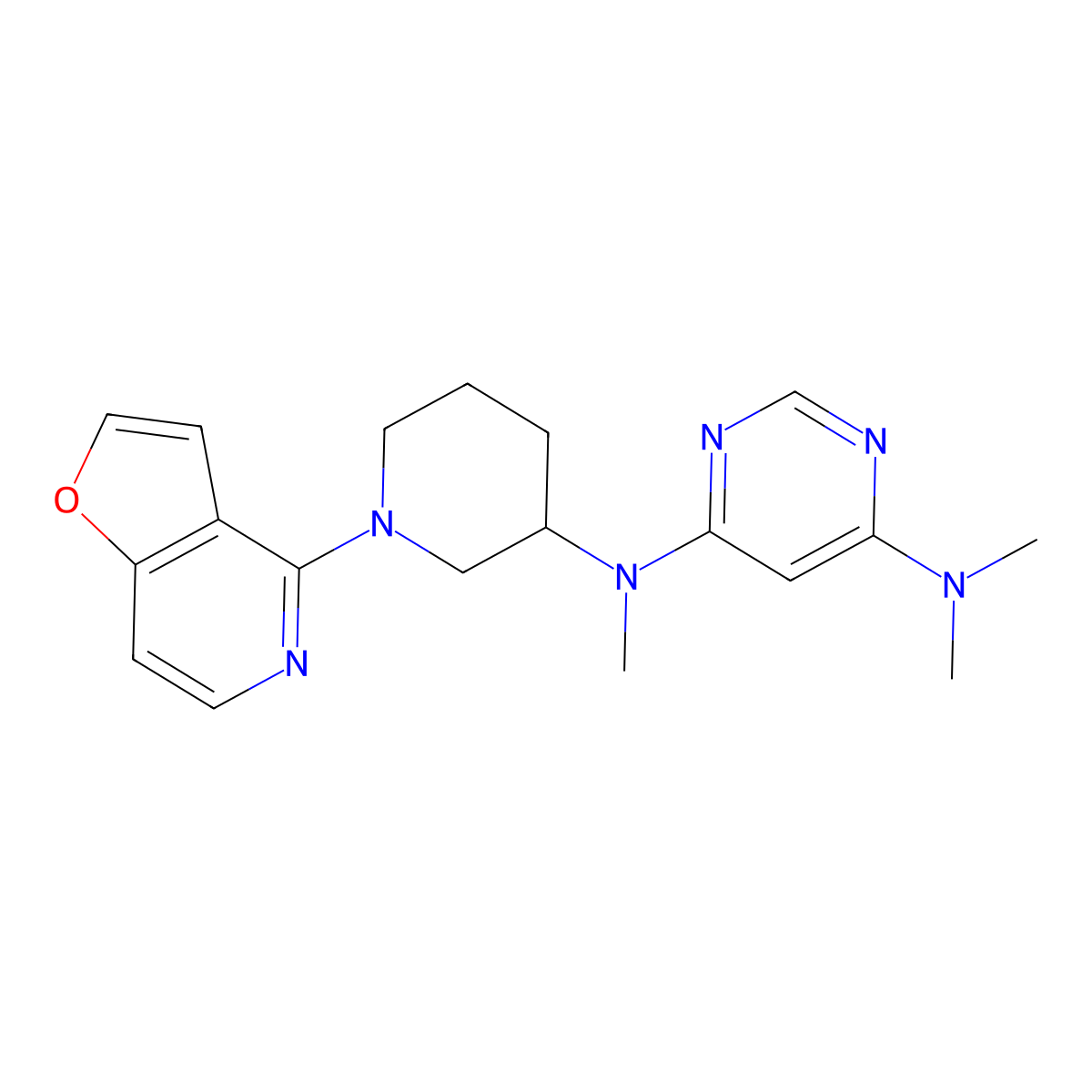 N4-(1-{furo[3,2-c]pyridin-4-yl}piperidin-3-yl)-N4,N6,N6-trimethylpyrimidine-4,6-diamine molecular structure, CAS 3030816-35-1