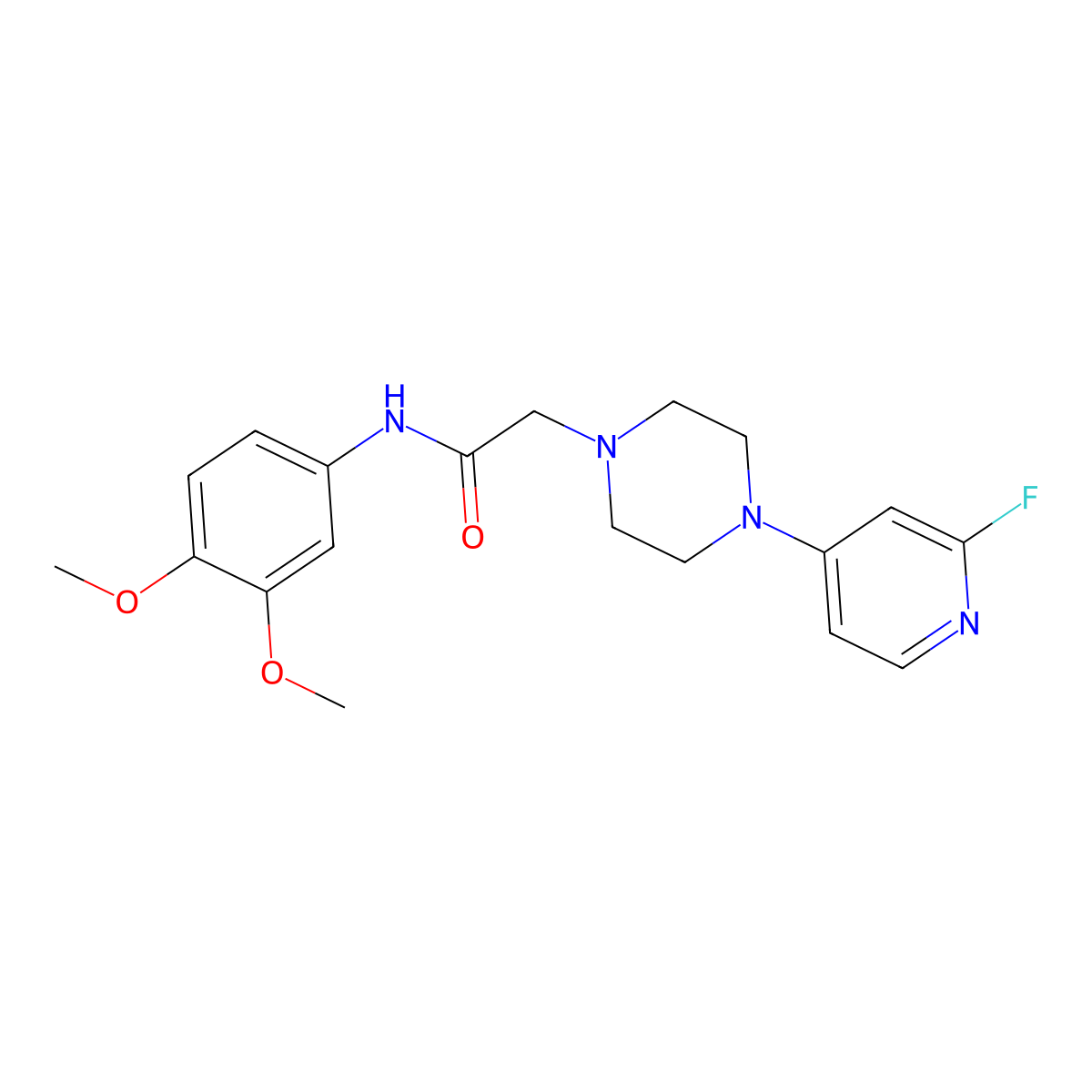 N-(3,4-dimethoxyphenyl)-2-[4-(2-fluoropyridin-4-yl)piperazin-1-yl]acetamide molecular structure, CAS 3030816-37-3