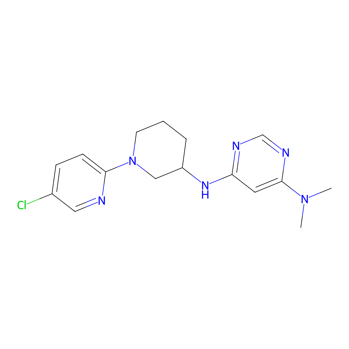 N6-[1-(5-chloropyridin-2-yl)piperidin-3-yl]-N4,N4-dimethylpyrimidine-4,6-diamine molecular structure, CAS 3030816-43-1