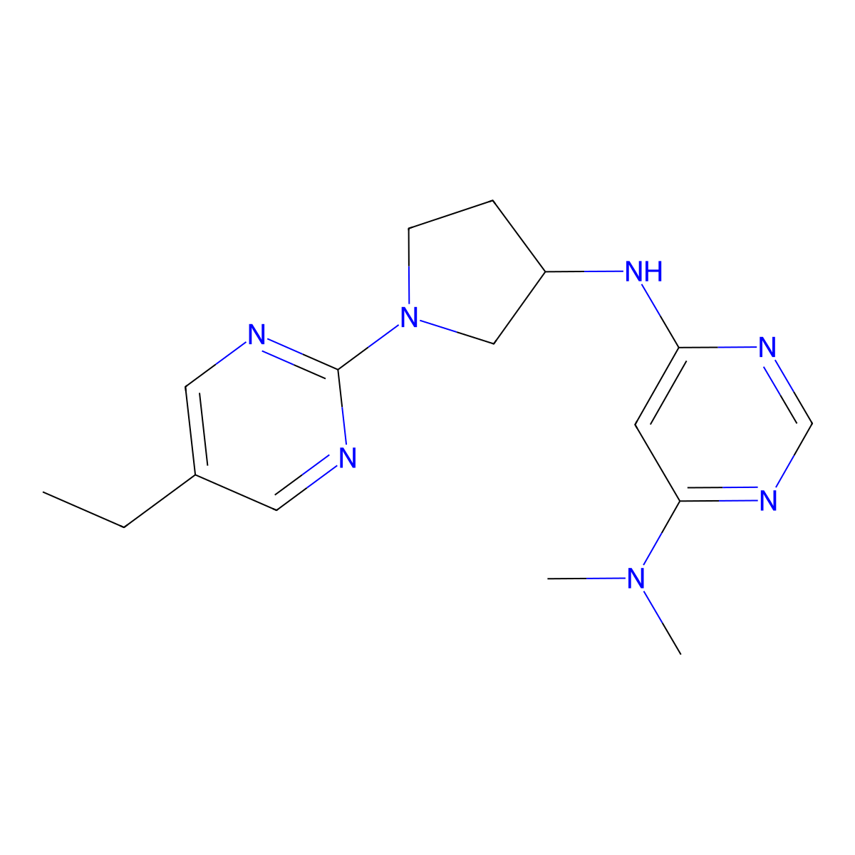 N6-[1-(5-ethylpyrimidin-2-yl)pyrrolidin-3-yl]-N4,N4-dimethylpyrimidine-4,6-diamine molecular structure, CAS 3030816-47-5
