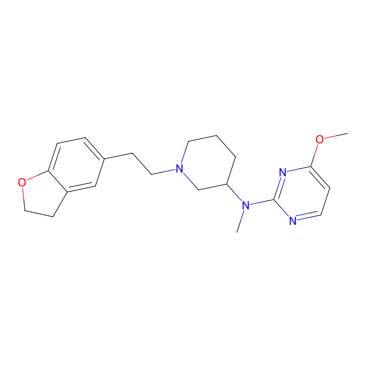 N-{1-[2-(2,3-dihydro-1-benzofuran-5-yl)ethyl]piperidin-3-yl}-4-methoxy-N-methylpyrimidin-2-amine molecular structure, CAS 3030816-52-2