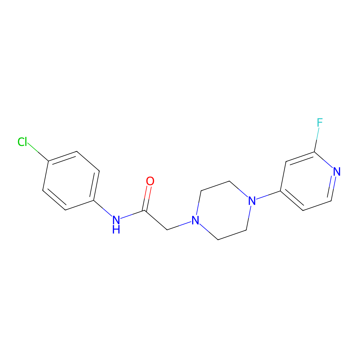 N-(4-chlorophenyl)-2-[4-(2-fluoropyridin-4-yl)piperazin-1-yl]acetamide molecular structure, CAS 3030816-53-3
