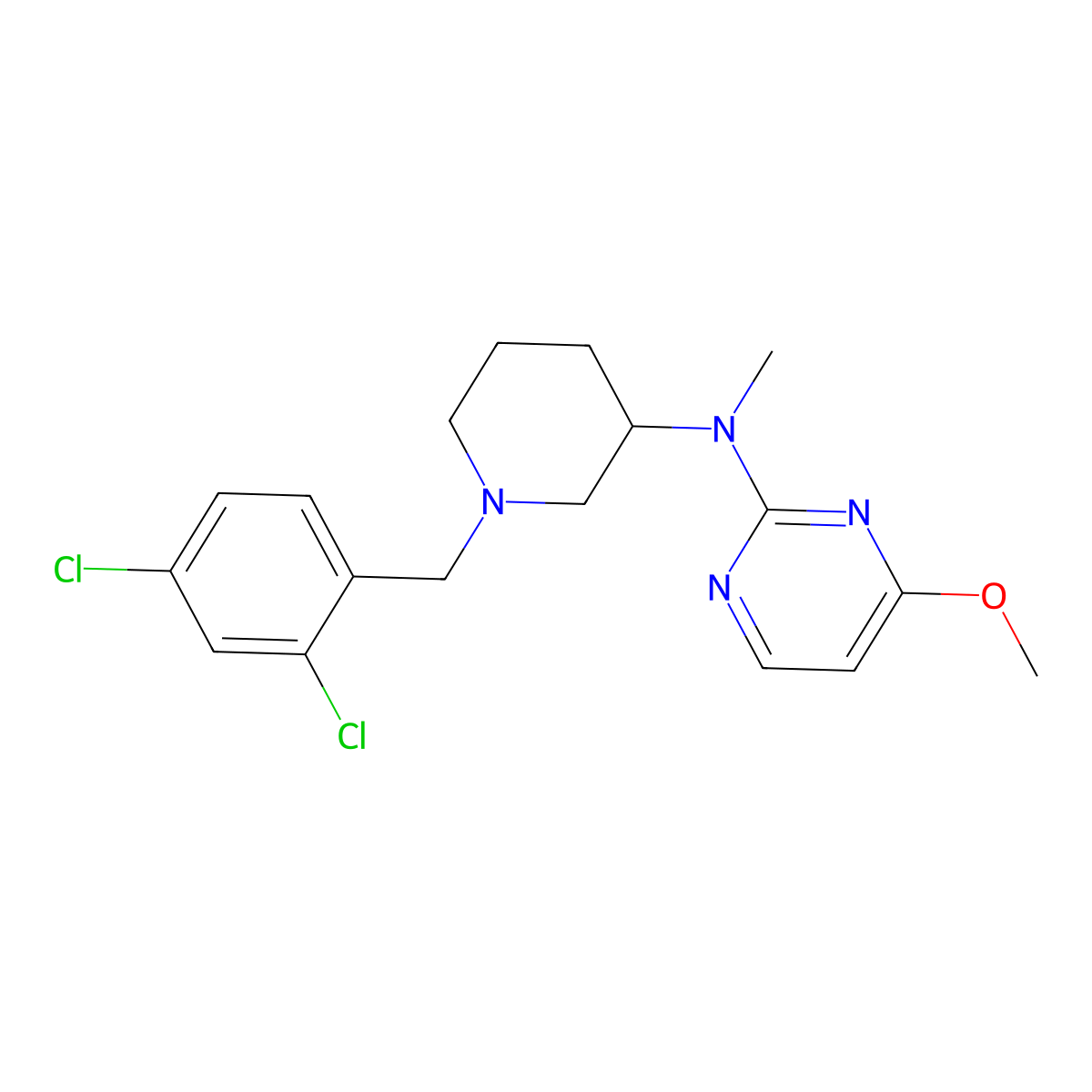 N-{1-[(2,4-dichlorophenyl)methyl]piperidin-3-yl}-4-methoxy-N-methylpyrimidin-2-amine molecular structure, CAS 3030816-60-2