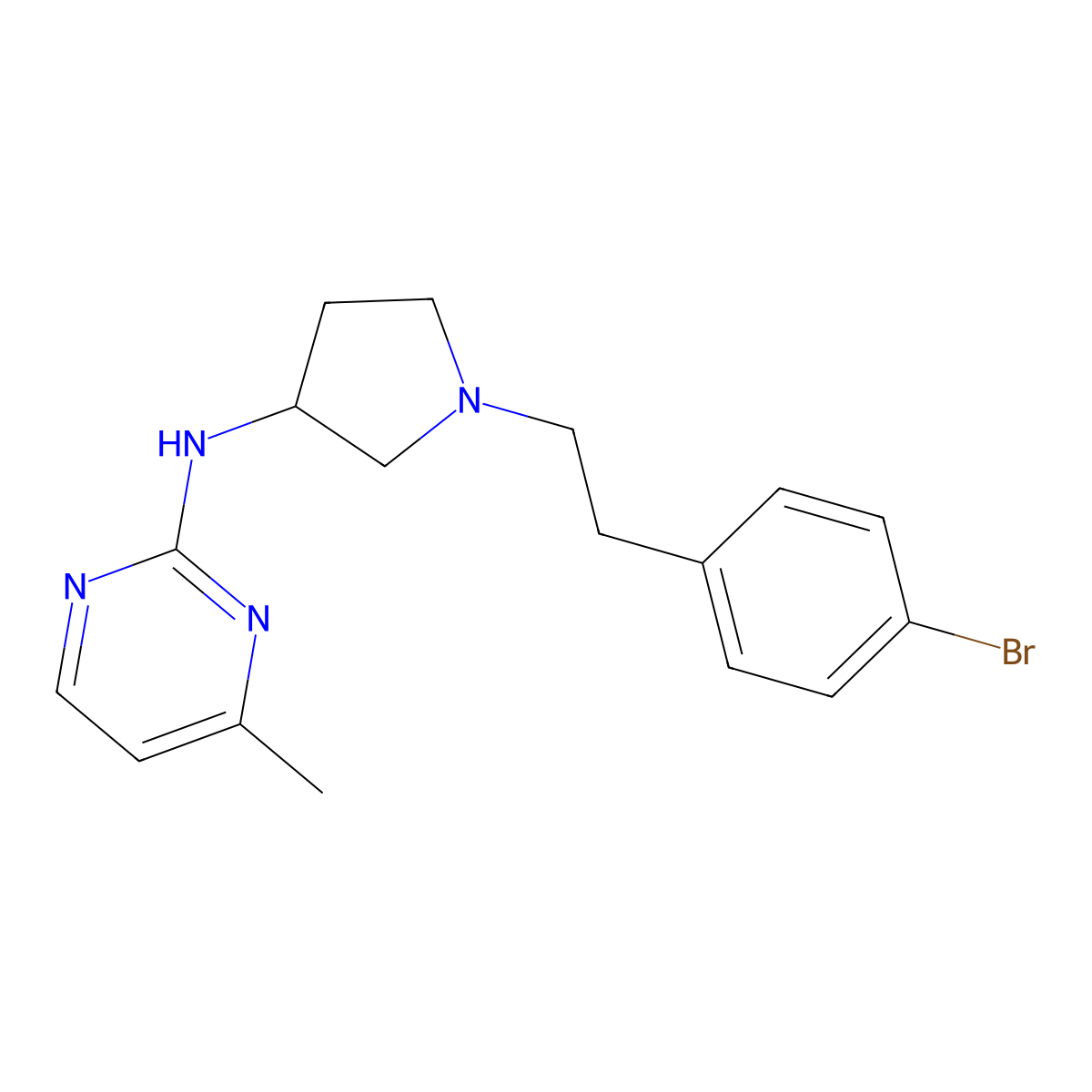 N-{1-[2-(4-bromophenyl)ethyl]pyrrolidin-3-yl}-4-methylpyrimidin-2-amine molecular structure, CAS 3030816-63-5