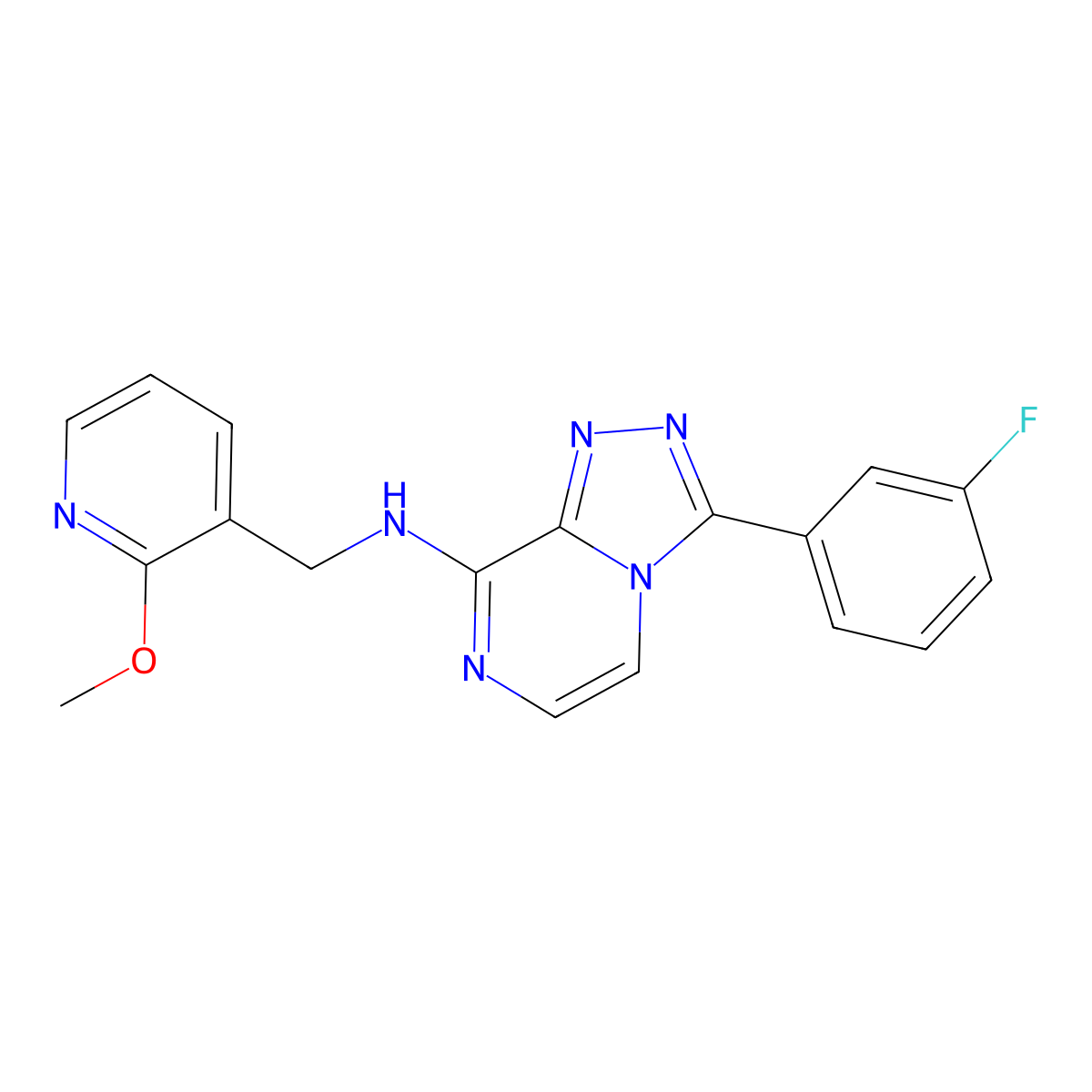 3-(3-fluorophenyl)-N-[(2-methoxypyridin-3-yl)methyl]-[1,2,4]triazolo[4,3-a]pyrazin-8-amine molecular structure, CAS 3030816-64-6
