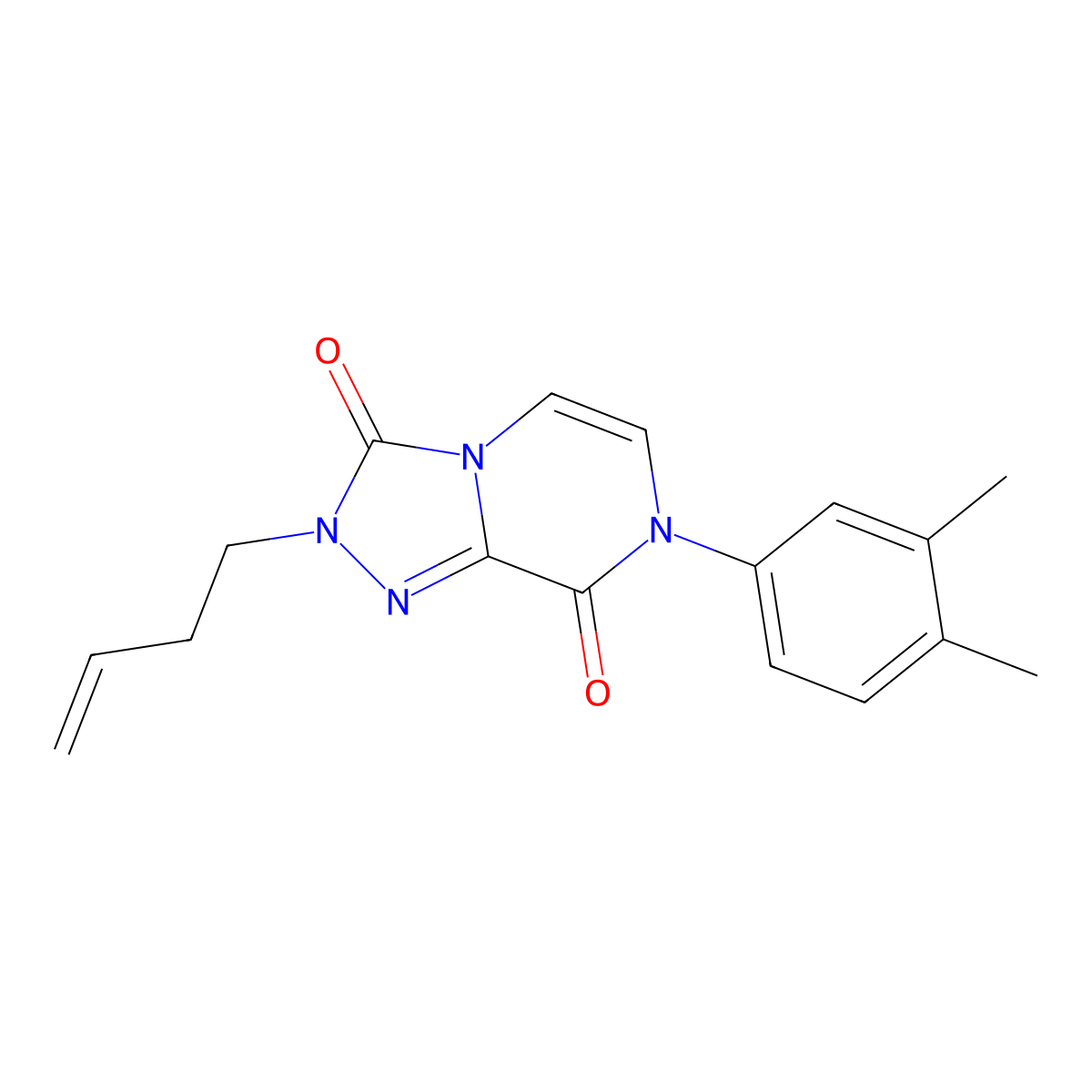 2-(but-3-en-1-yl)-7-(3,4-dimethylphenyl)-2H,3H,7H,8H-[1,2,4]triazolo[4,3-a]pyrazine-3,8-dione molecular structure, CAS 3030816-75-9