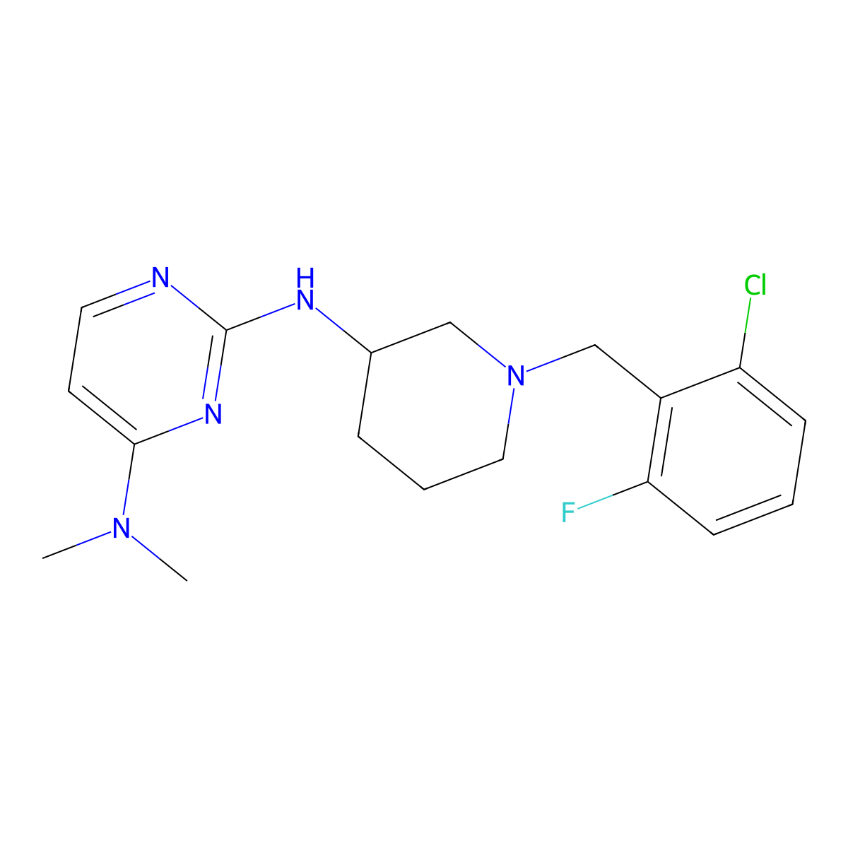 N2-{1-[(2-chloro-6-fluorophenyl)methyl]piperidin-3-yl}-N4,N4-dimethylpyrimidine-2,4-diamine molecular structure, CAS 3030816-81-7