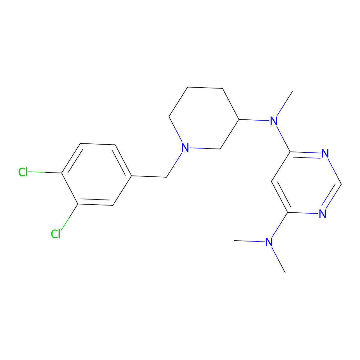 2-{3-[Cyclopropyl(6-methoxypyrimidin-4-yl)amino]piperidin-1-yl}-6-fluorobenzonitrile molecular structure, CAS 3030816-85-1
