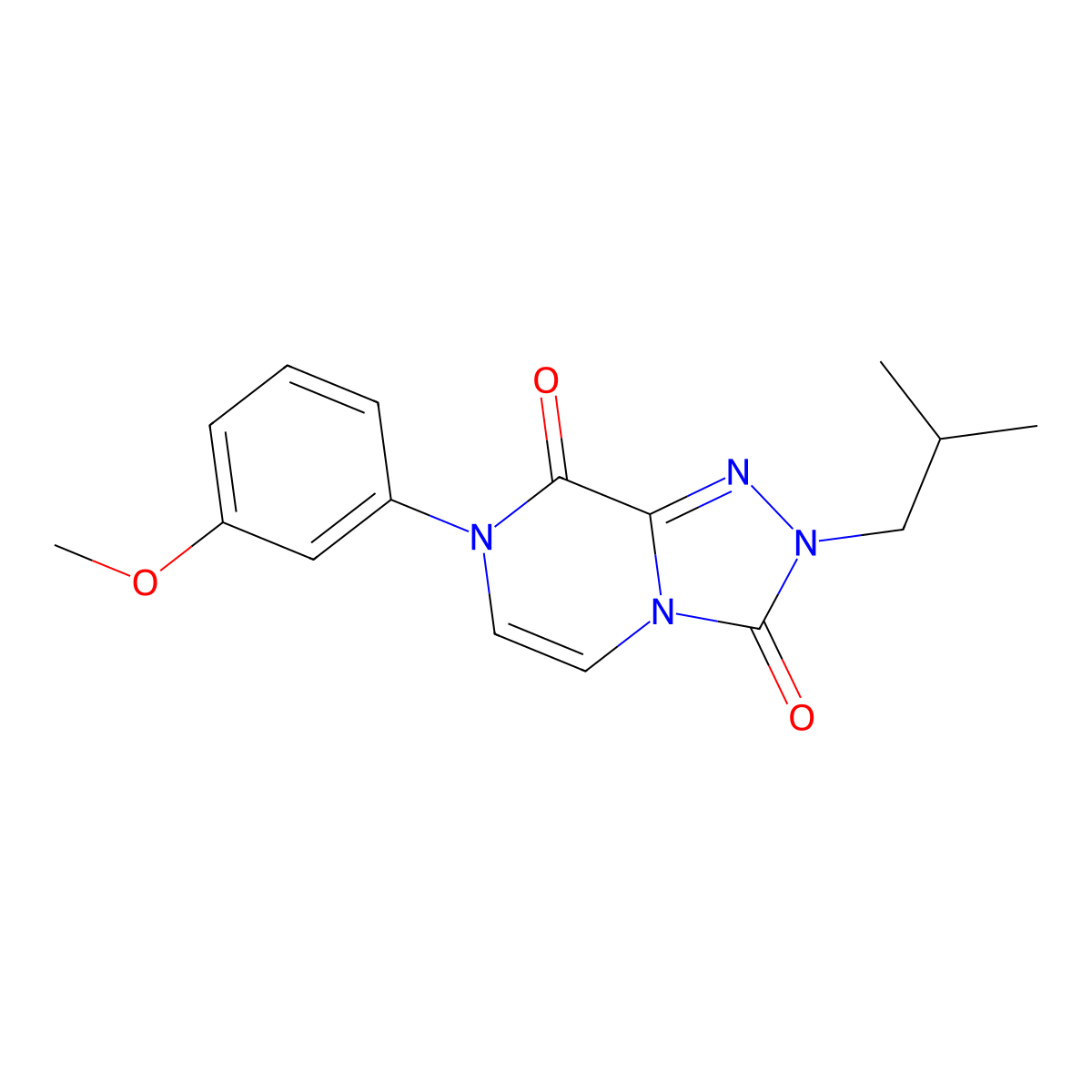 7-(3-methoxyphenyl)-2-(2-methylpropyl)-2H,3H,7H,8H-[1,2,4]triazolo[4,3-a]pyrazine-3,8-dione molecular structure, CAS 3030816-92-0