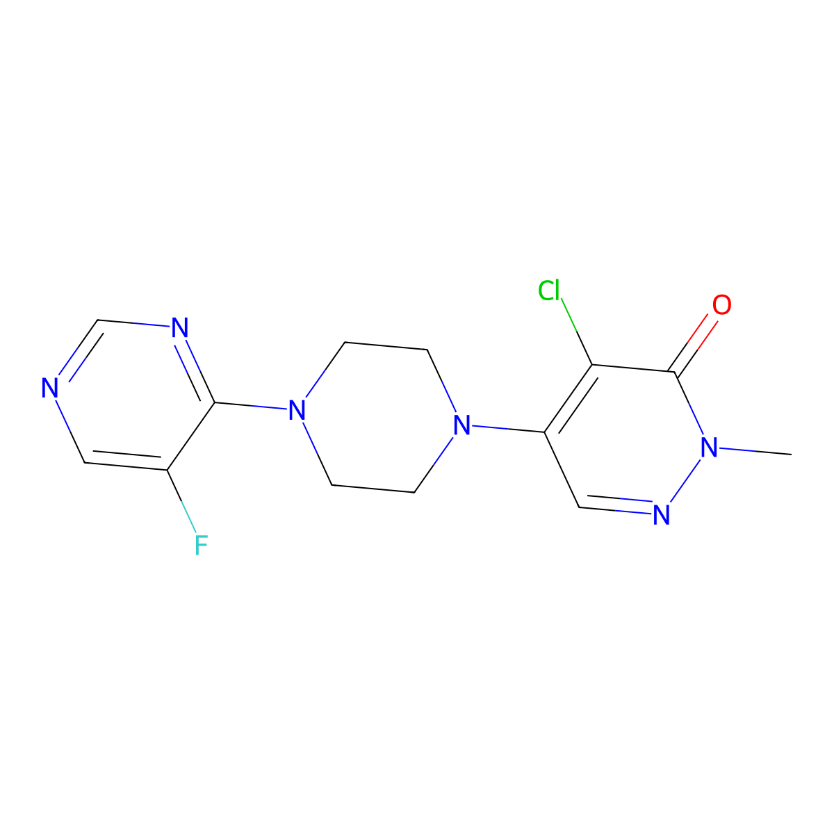 4-Chloro-5-[4-(5-fluoropyrimidin-4-yl)piperazin-1-yl]-2-methyl-2,3-dihydropyridazin-3-one molecular structure, CAS 3030817-00-3