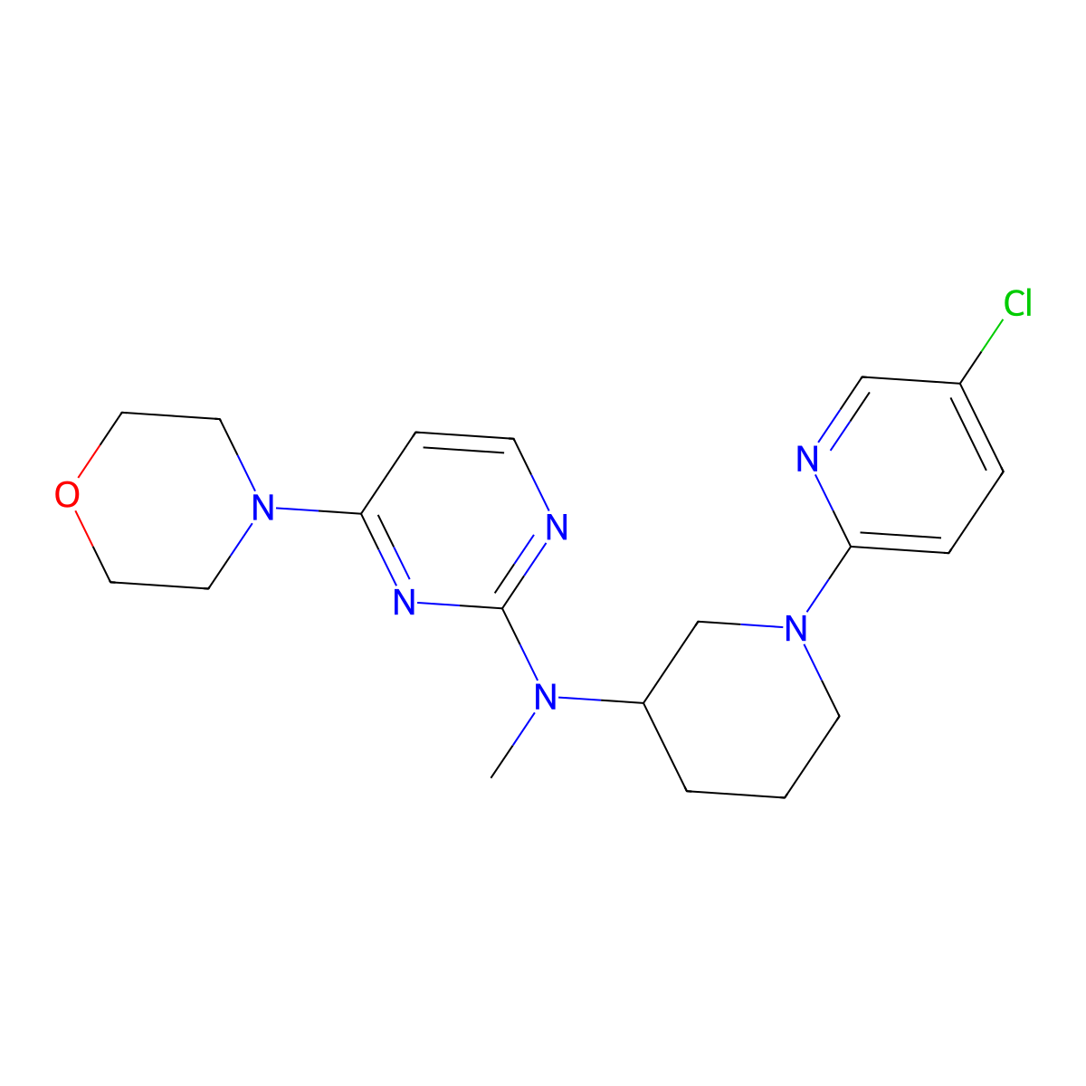 N-[1-(5-chloropyridin-2-yl)piperidin-3-yl]-N-methyl-4-(morpholin-4-yl)pyrimidin-2-amine molecular structure, CAS 3030817-02-5
