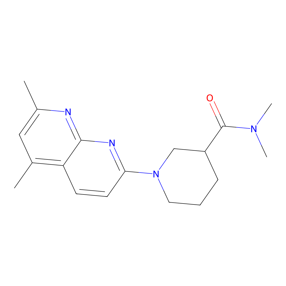 1-(5,7-dimethyl-1,8-naphthyridin-2-yl)-N,N-dimethylpiperidine-3-carboxamide molecular structure, CAS 3030817-08-1