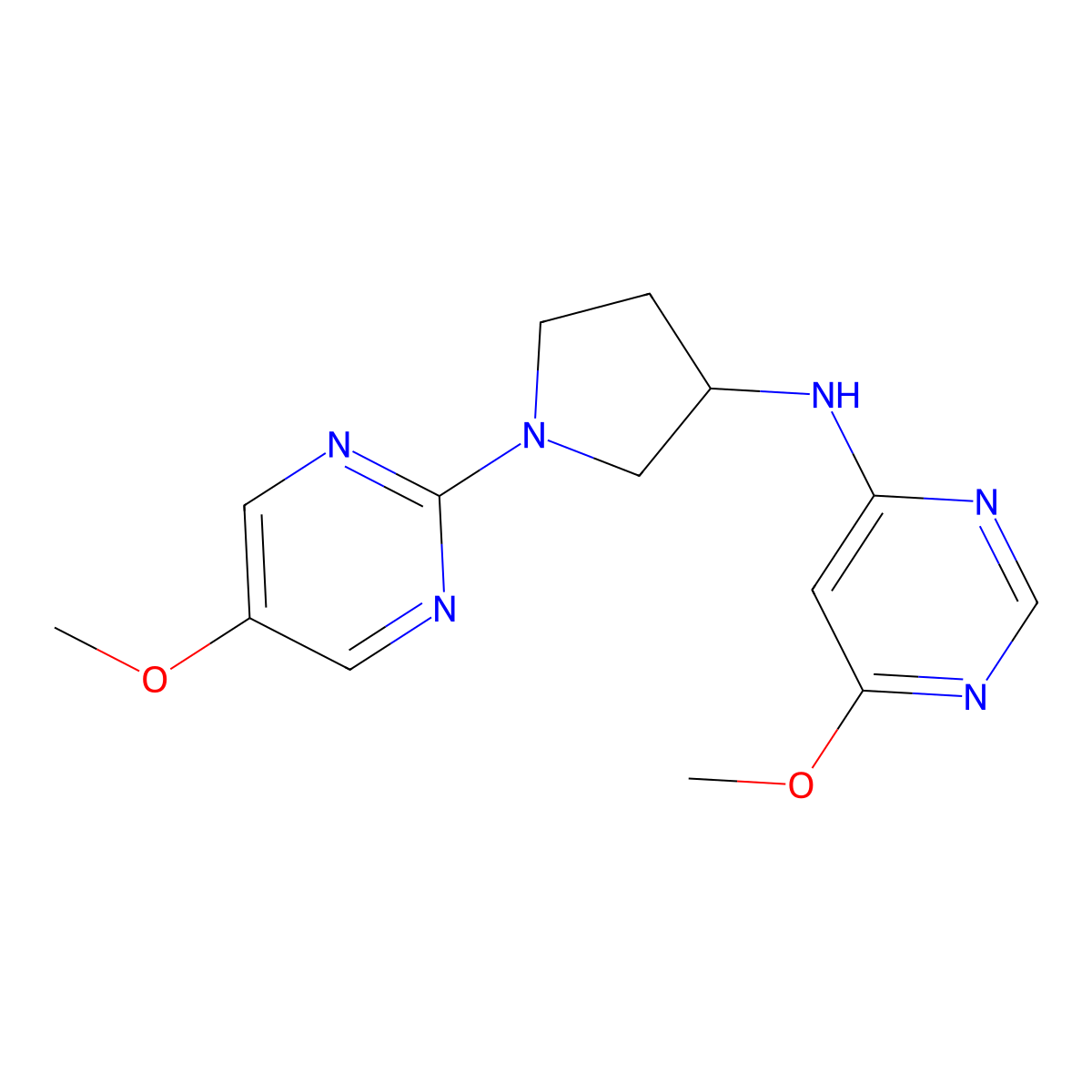 6-methoxy-N-[1-(5-methoxypyrimidin-2-yl)pyrrolidin-3-yl]pyrimidin-4-amine molecular structure, CAS 3030817-09-2