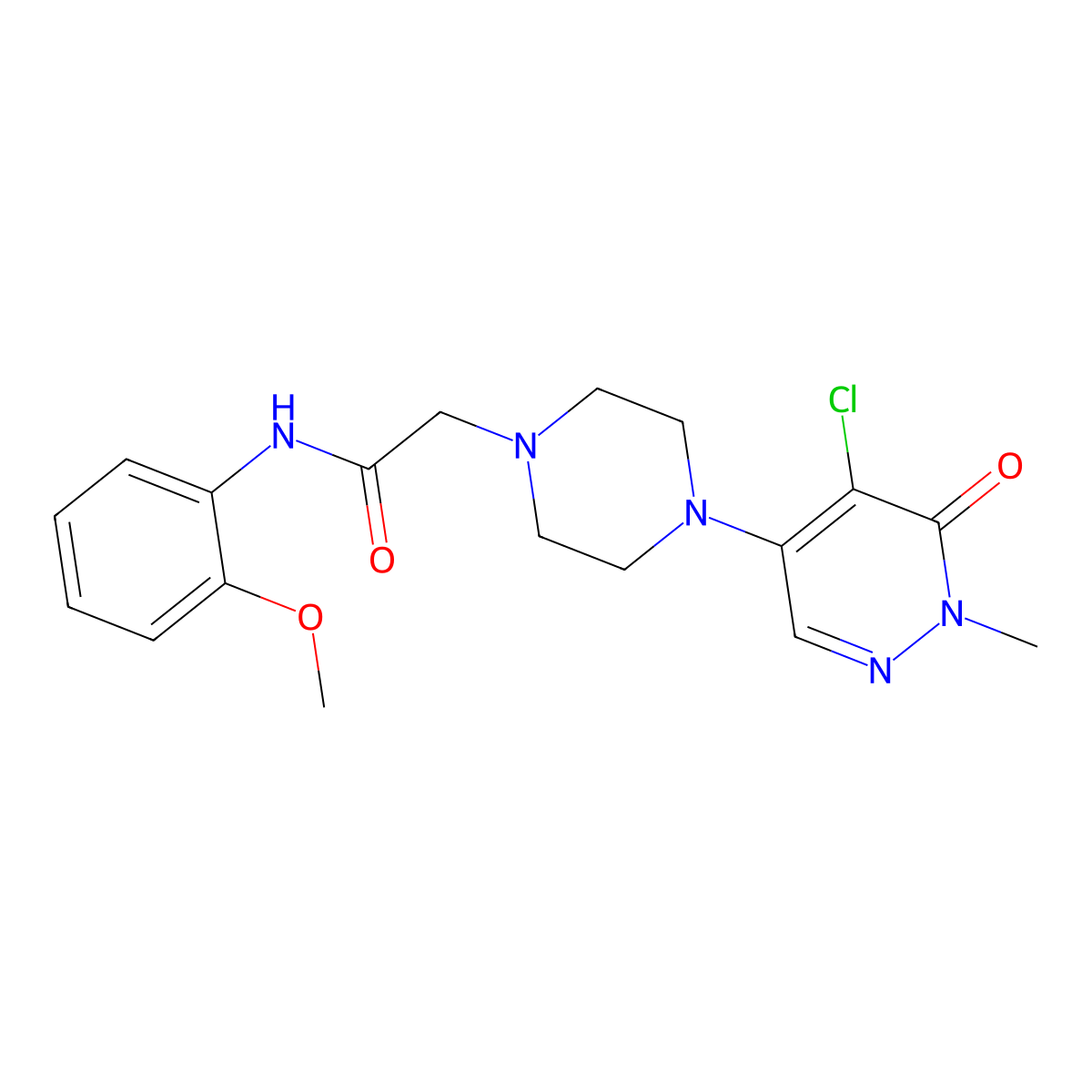 2-[4-(5-chloro-6-oxo-1,6-dihydropyridazin-4-yl)piperazin-1-yl]-5H,6H,7H-cyclopenta[b]pyridine-3-carbonitrile molecular structure, CAS 3030817-30-9