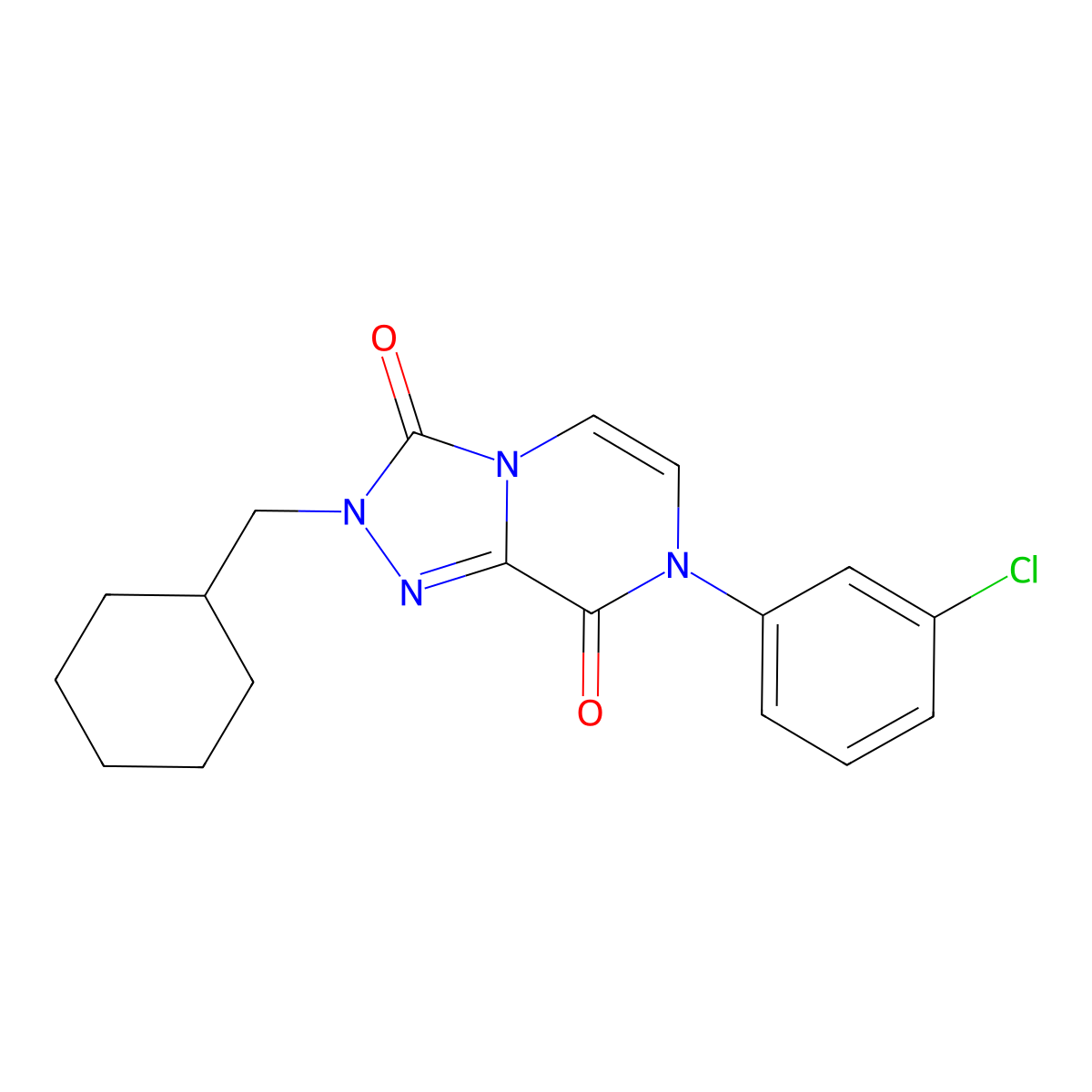 7-(3-chlorophenyl)-2-(cyclohexylmethyl)-2H,3H,7H,8H-[1,2,4]triazolo[4,3-a]pyrazine-3,8-dione molecular structure, CAS 3030817-38-7
