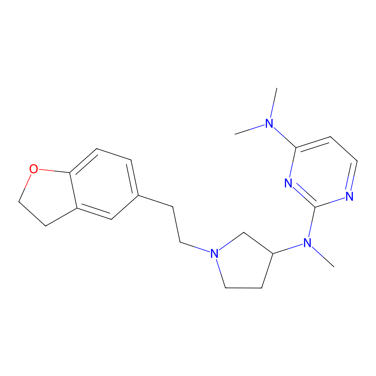 N2-{1-[2-(2,3-dihydro-1-benzofuran-5-yl)ethyl]pyrrolidin-3-yl}-N2,N4,N4-trimethylpyrimidine-2,4-diamine molecular structure, CAS 3030817-42-3