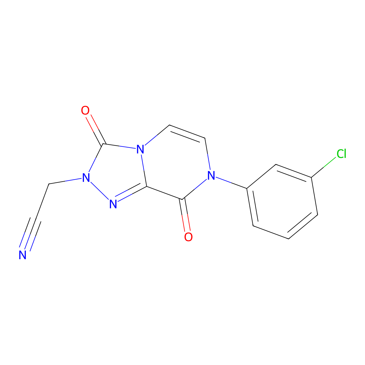 2-[7-(3-chlorophenyl)-3,8-dioxo-2H,3H,7H,8H-[1,2,4]triazolo[4,3-a]pyrazin-2-yl]acetonitrile molecular structure, CAS 3030817-47-8