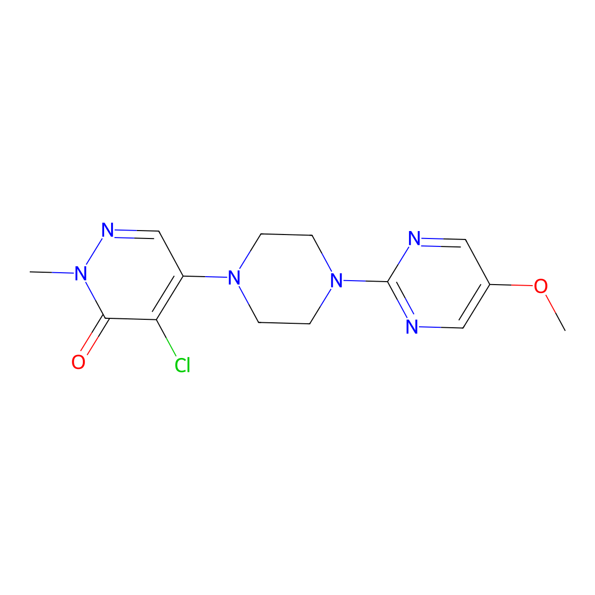 4-Chloro-5-[4-(5-methoxypyrimidin-2-yl)piperazin-1-yl]-2-methyl-2,3-dihydropyridazin-3-one molecular structure, CAS 3030817-49-0