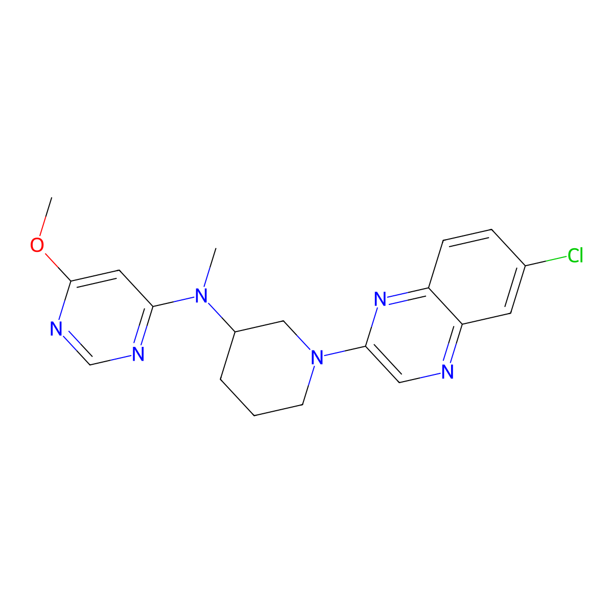 N-[1-(6-chloroquinoxalin-2-yl)piperidin-3-yl]-6-methoxy-N-methylpyrimidin-4-amine molecular structure, CAS 3030817-51-4