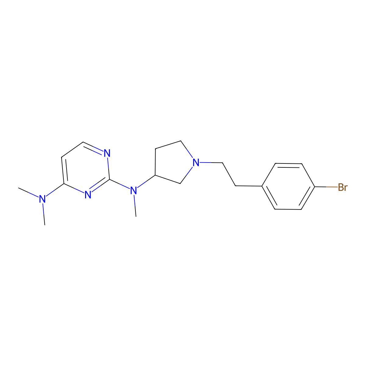 N2-{1-[2-(4-bromophenyl)ethyl]pyrrolidin-3-yl}-N2,N4,N4-trimethylpyrimidine-2,4-diamine molecular structure, CAS 3030817-59-2