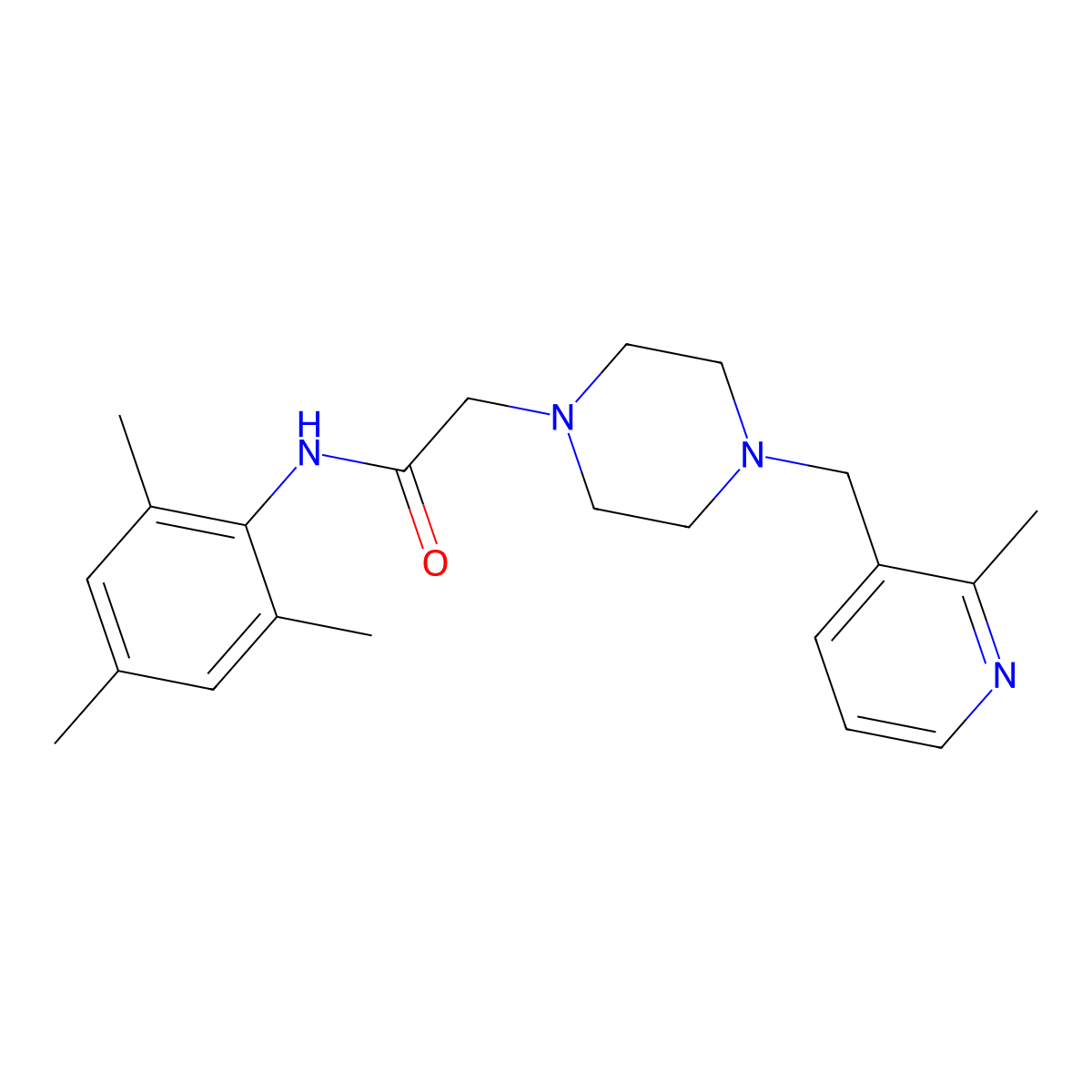 2-{4-[(2-methylpyridin-3-yl)methyl]piperazin-1-yl}-N-(2,4,6-trimethylphenyl)acetamide molecular structure, CAS 3030817-62-7